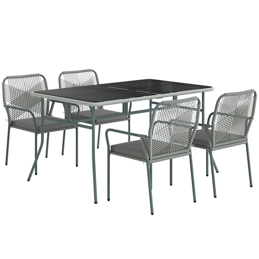 Five-Piece PE Rattan Garden Dining Set