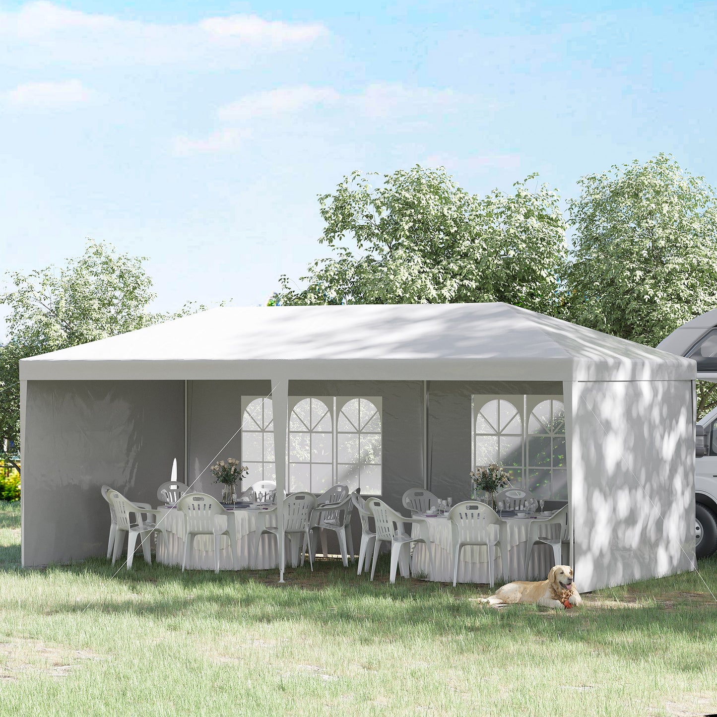 6 x 3 m Party Tent Gazebo Marquee Outdoor Patio Canopy Shelter