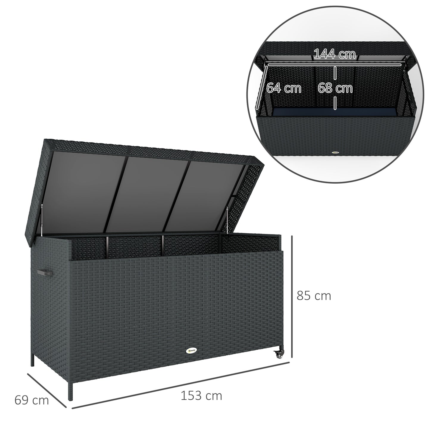 627 L Rattan Storage Box