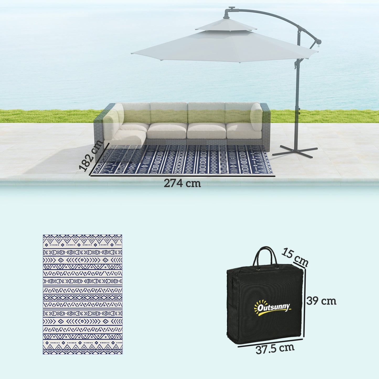 Reversible Outdoor Rug with Carry Bag (1)