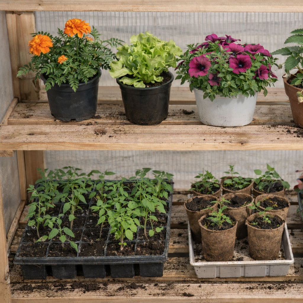 Wooden Cold Frame Polycarbonate Greenhouse with Openable Top Cover