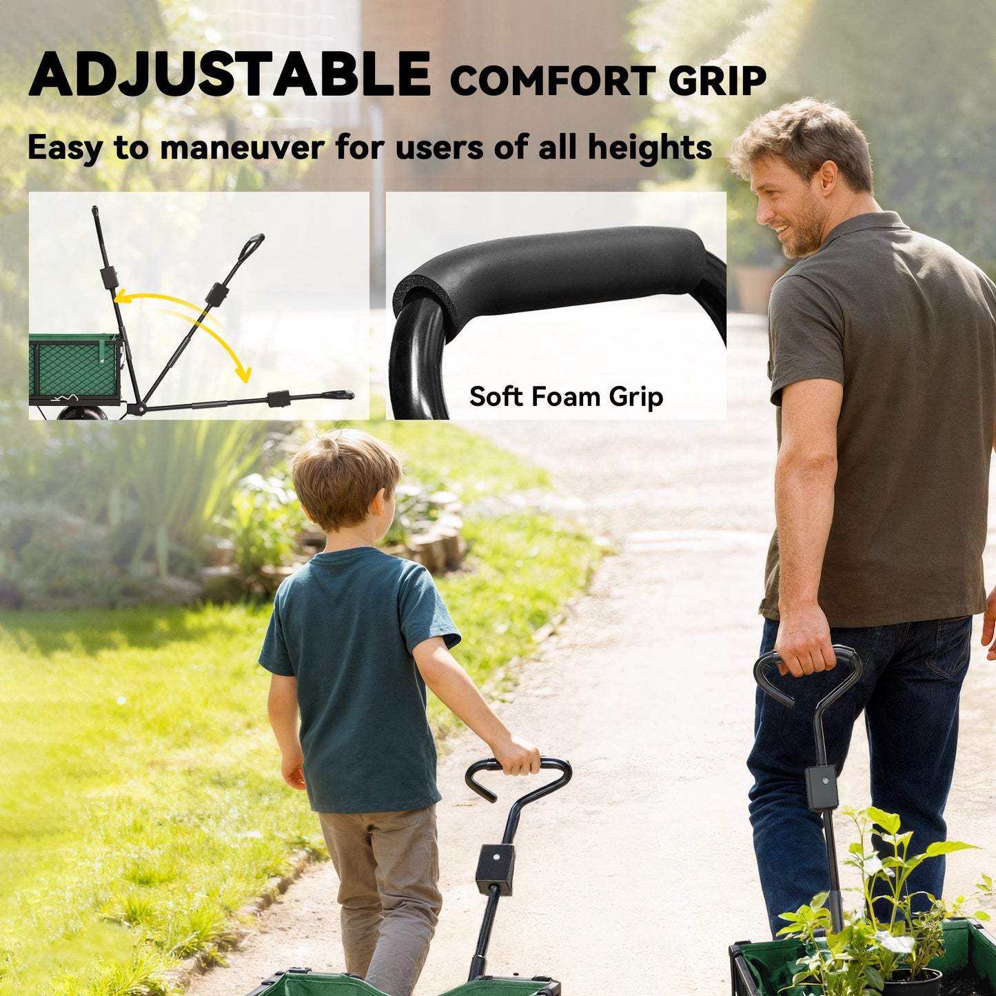 114L Steel Frame Garden Cart Trolley