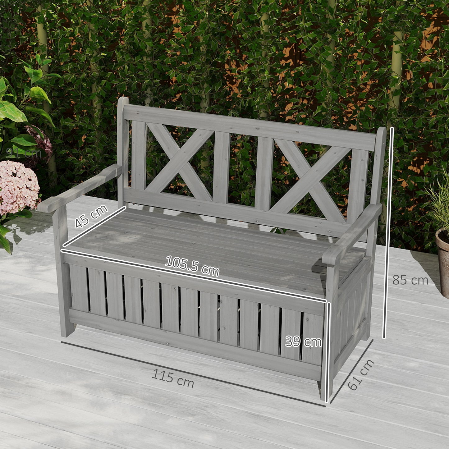 2-Seater Garden Storage Bench