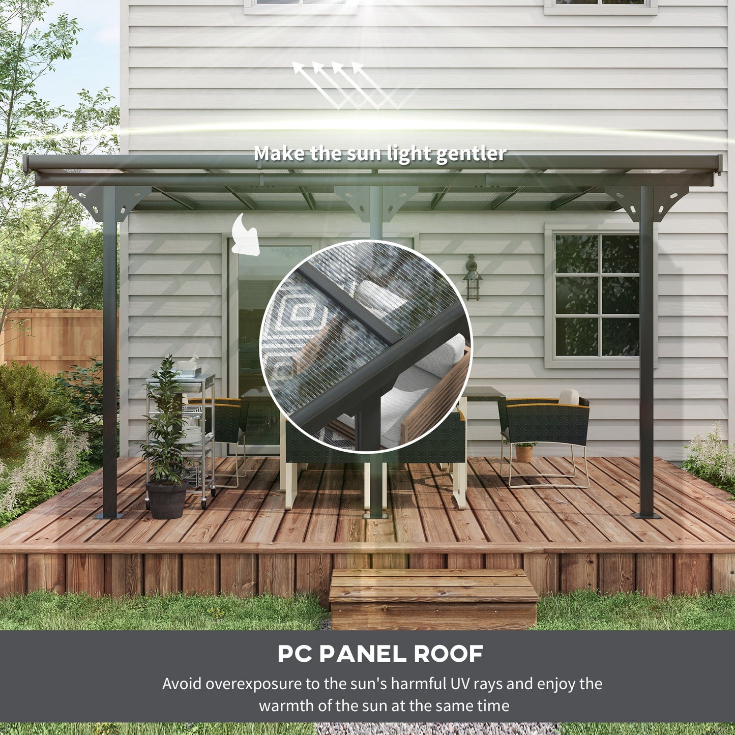 4.35 x 3m Outdoor Patio Gazebo Pergola