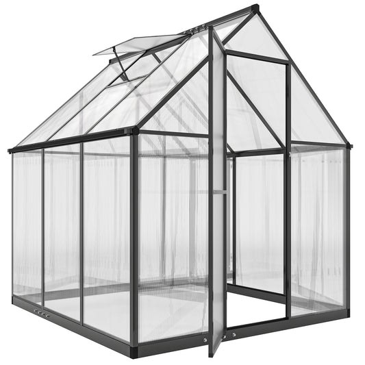 Polycarbonate Greenhouse with Swing Door and Adjustable Window