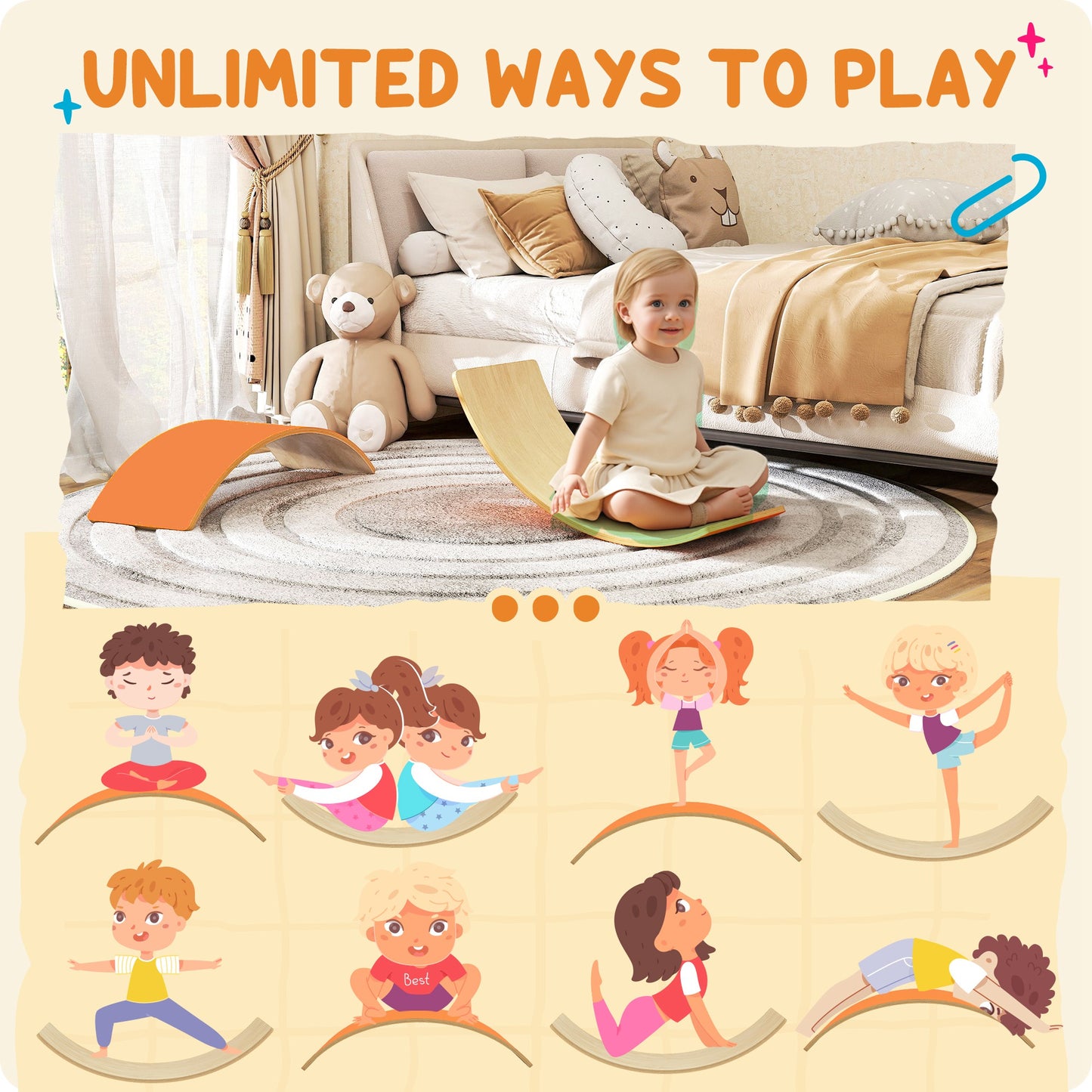 Wooden Balance Board for Kids
