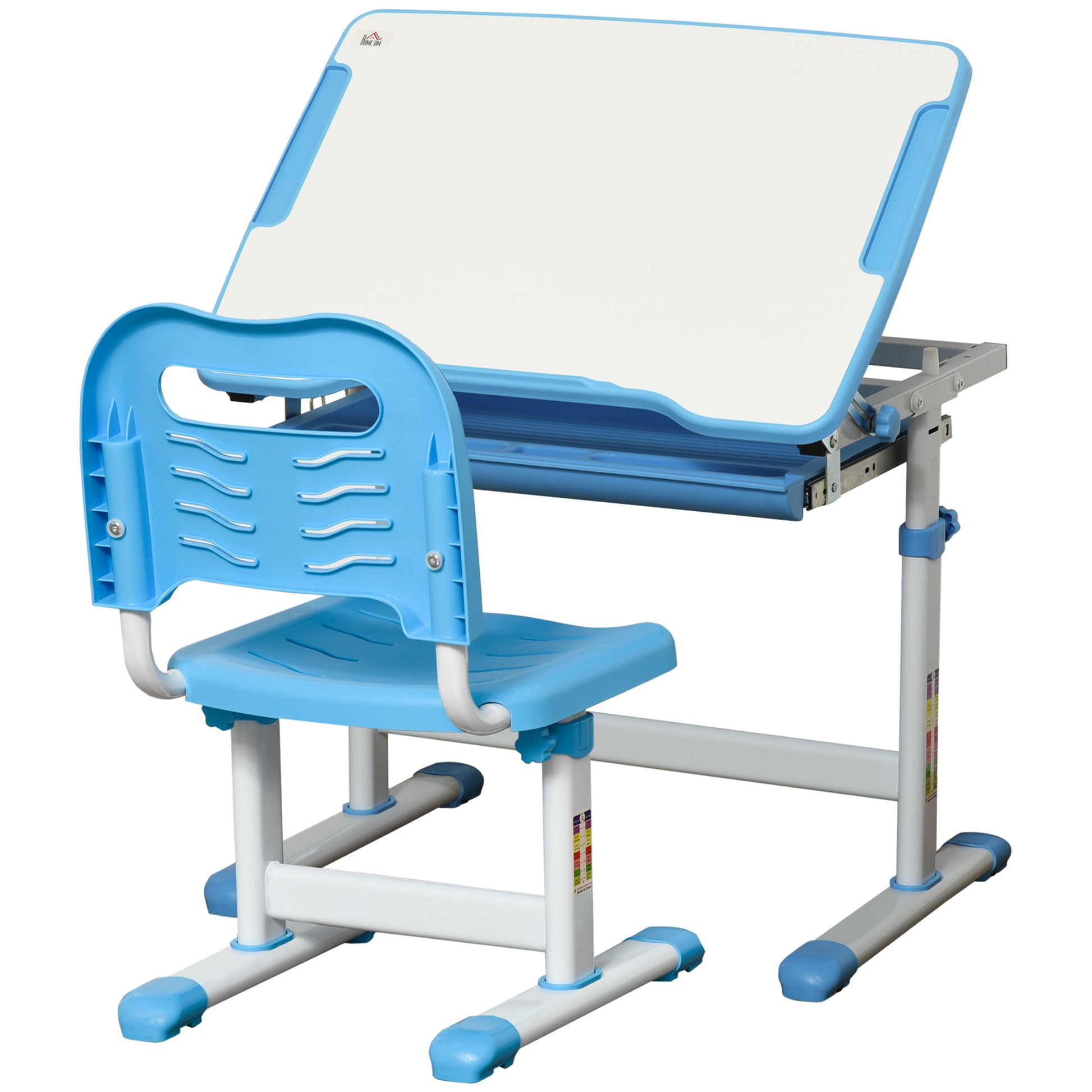 Kids Desk and Chair Set, Height Adjustable Student Writing Desk