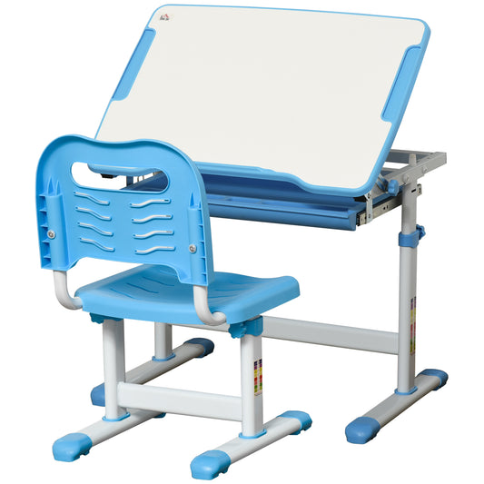 Kids Desk and Chair Set, Height Adjustable Student Writing Desk