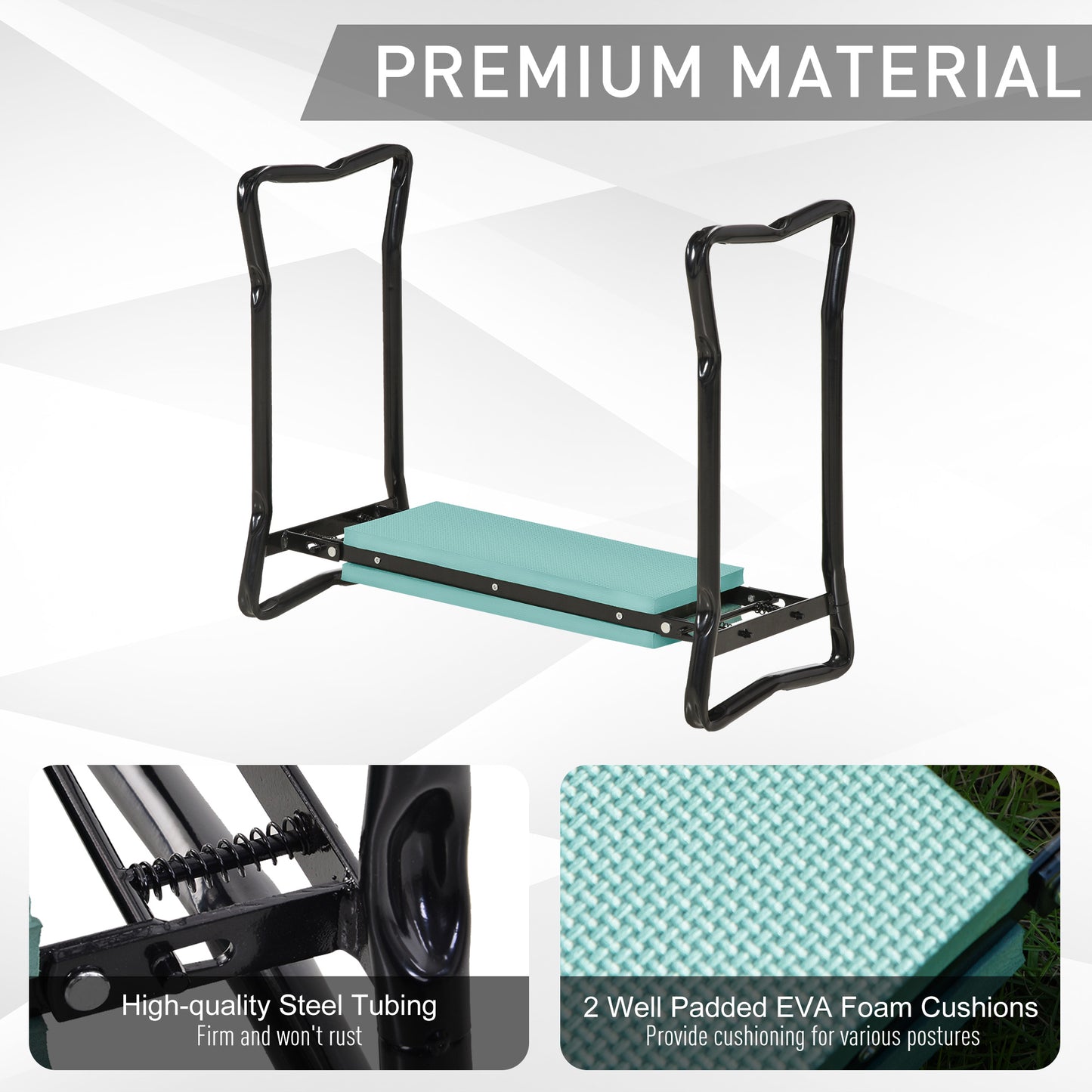 2 In 1 Garden Kneeler Seat Kneeling Pad Support Bench Foldable Knee