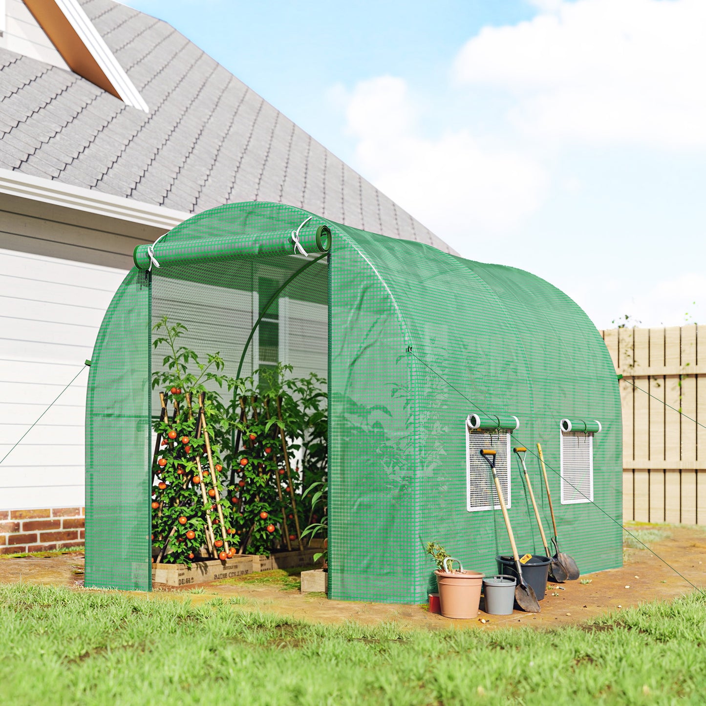 245 x 200cm Polytunnel Greenhouse