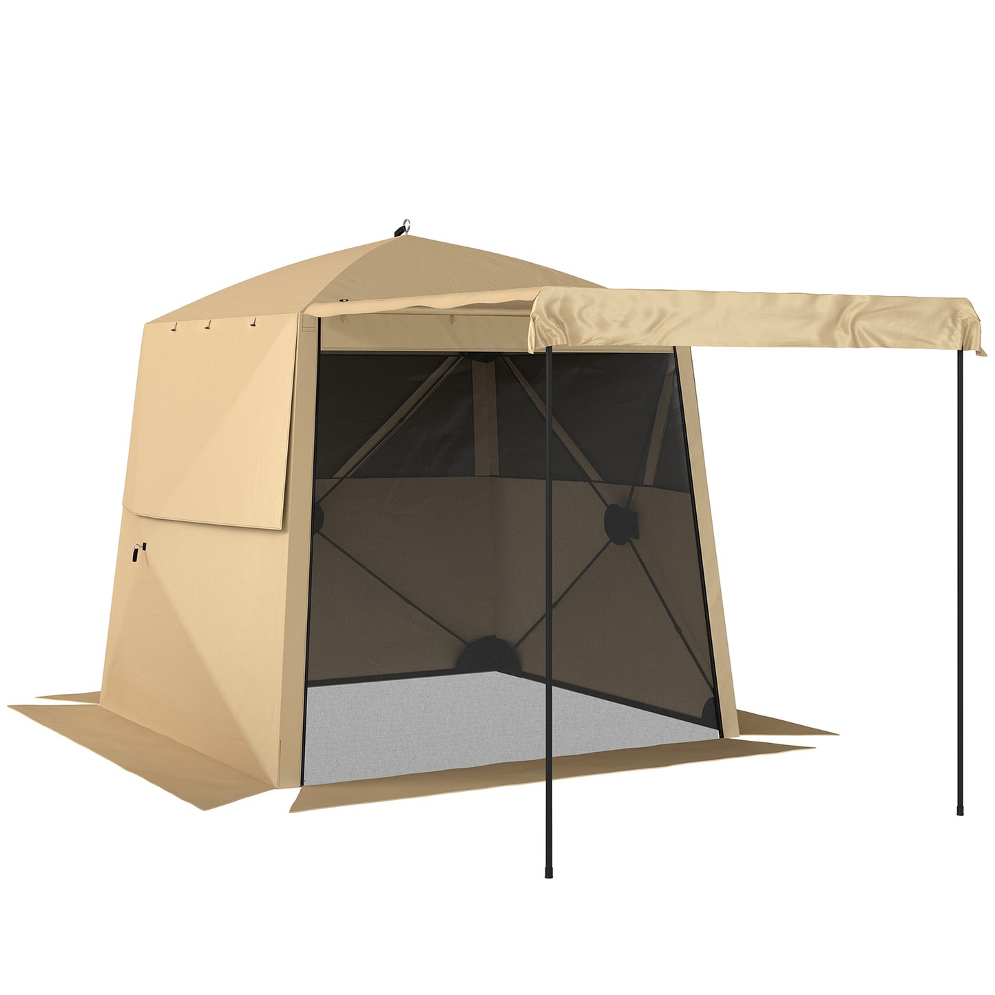 Pop Up Gazebo Waterproof Instant Shelter with Awning Mesh Windows