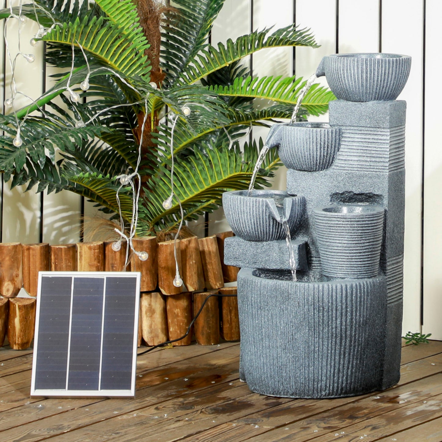 Solar Powered Outdoor Water Fountain