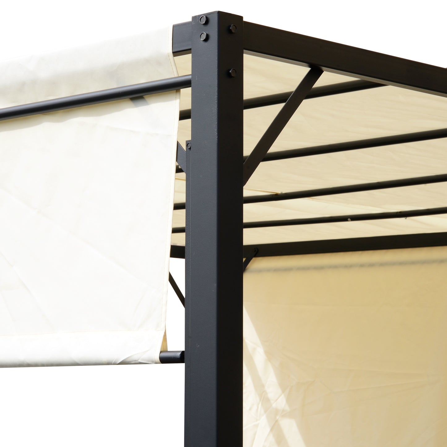 Metal Pergola With Canopy Sliding Pergola Canopy 3Lx3Wx2.3H m