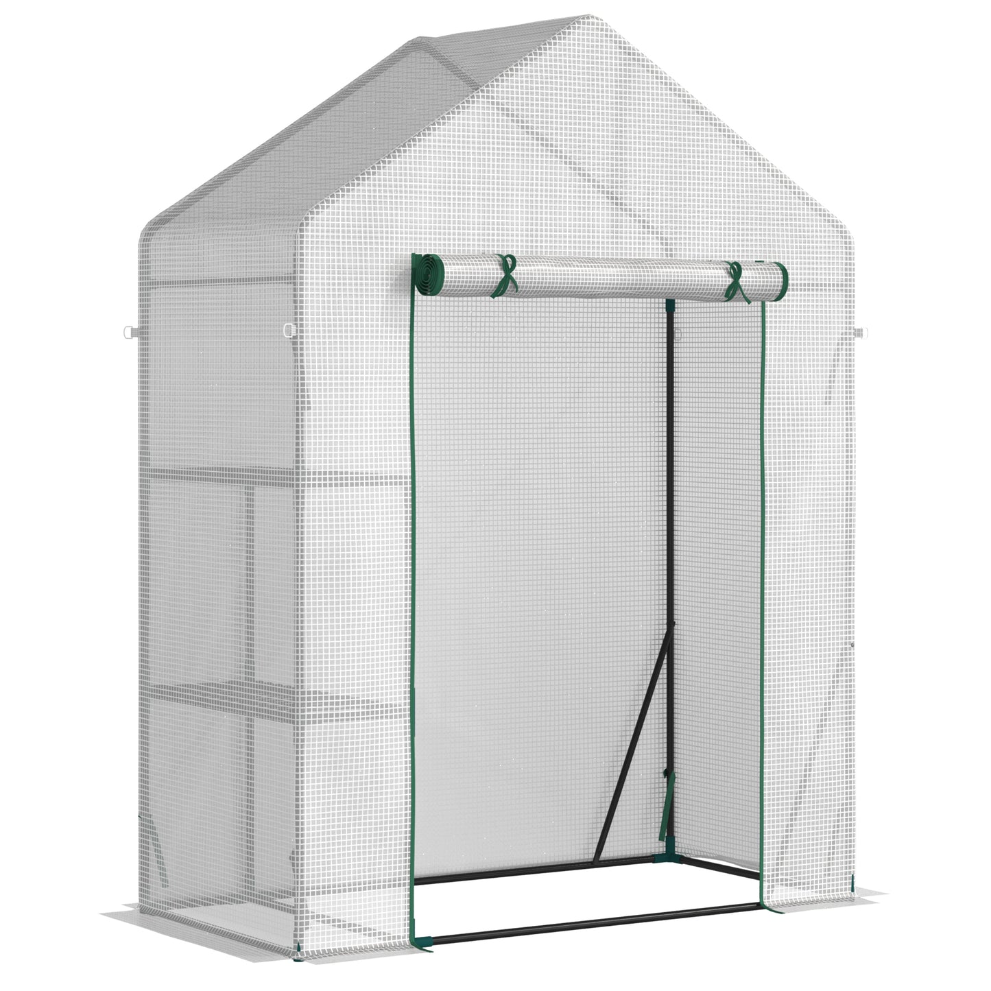 Walk In Greenhouse with 2 Tier Shelf