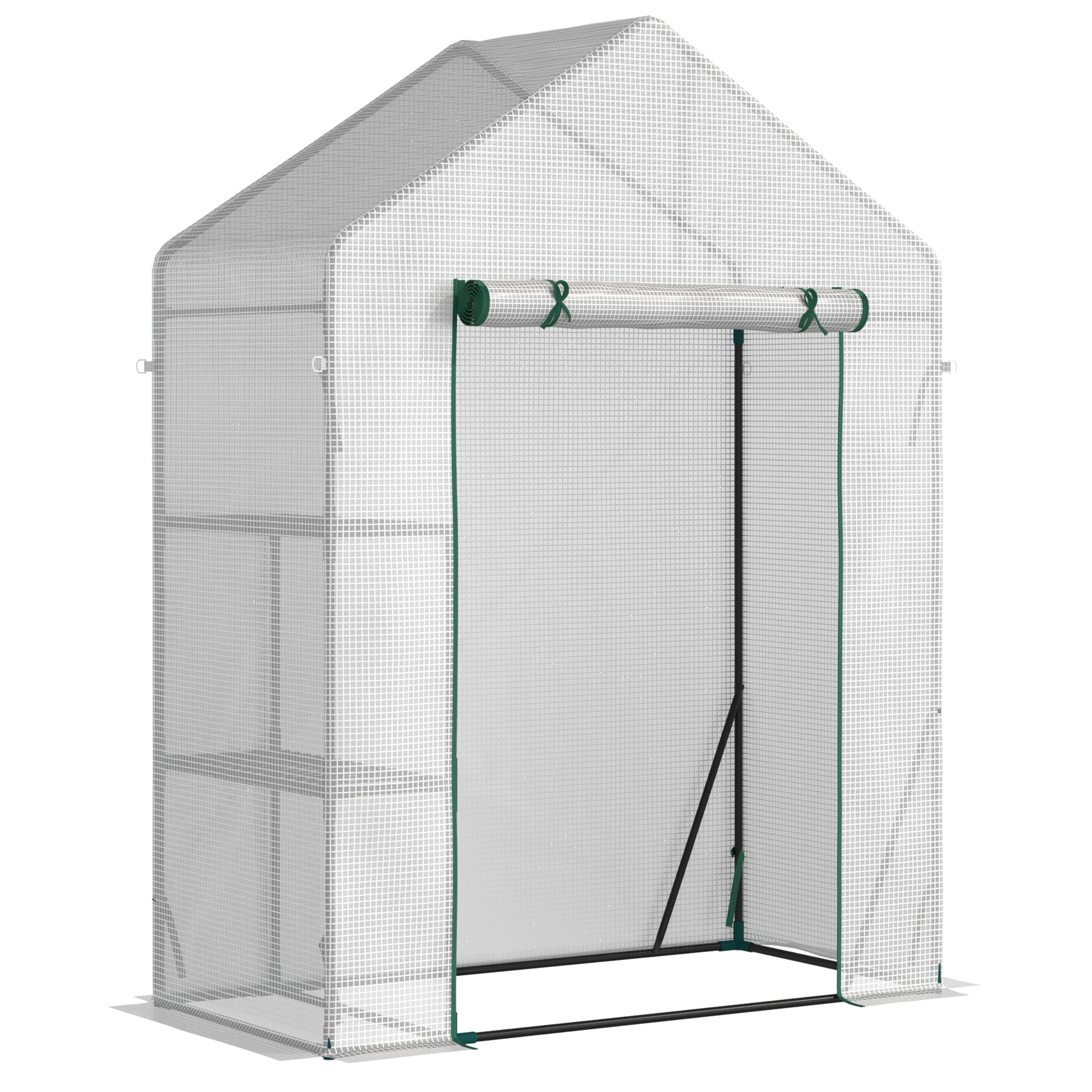 Walk In Greenhouse with 2 Tier Shelf