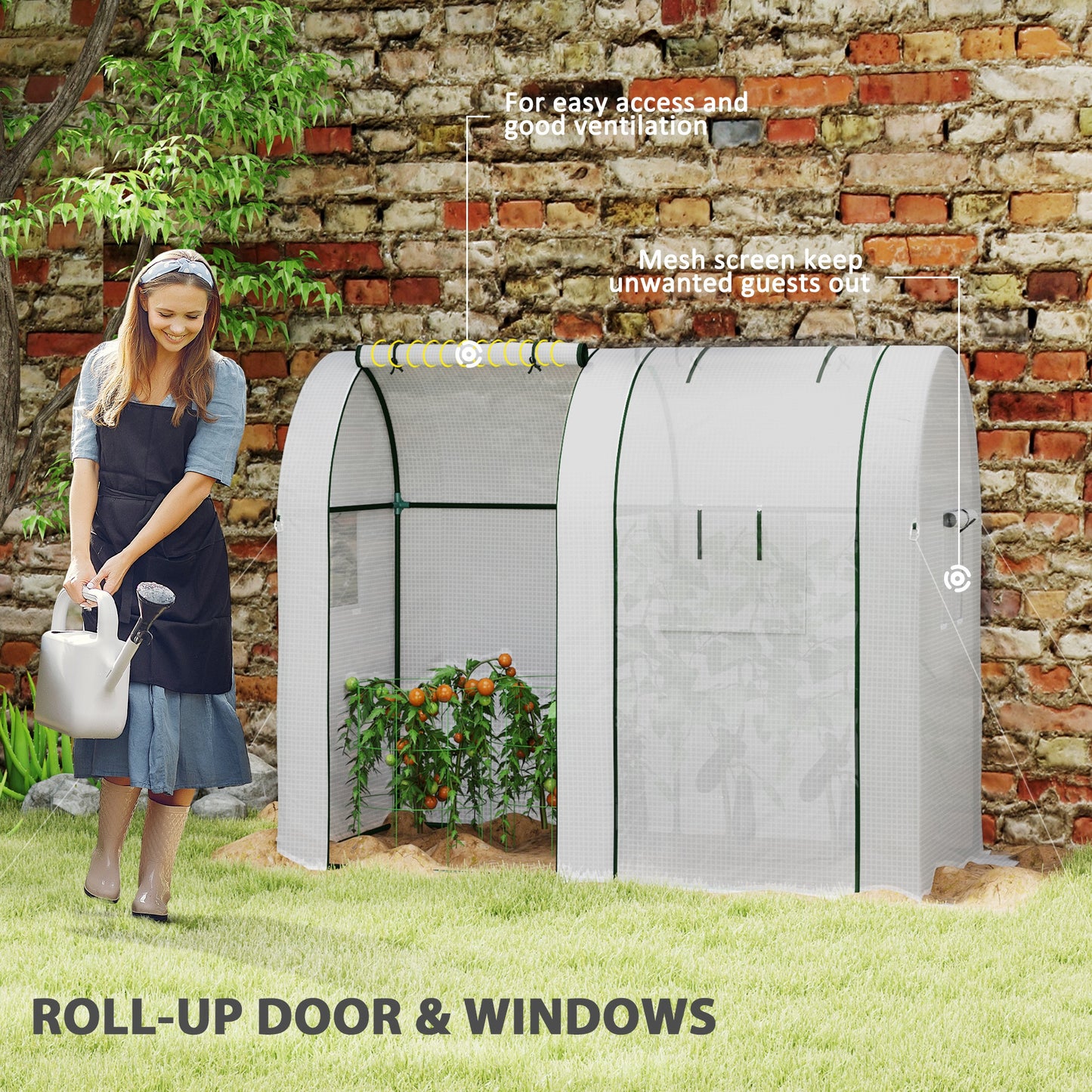 94 x 185cm Mini Two-Room Greenhouse