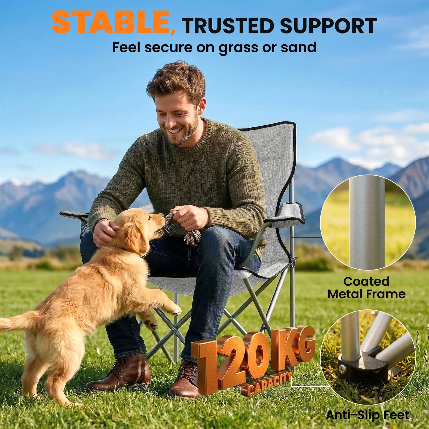 Camping Chair Set of 2 Portable Folding Outdoor Camp Chair