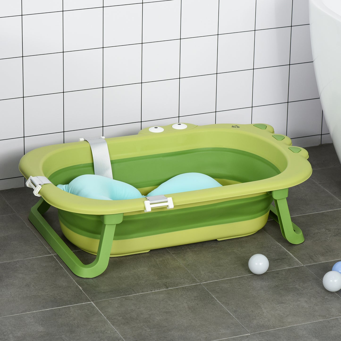 Baby Bath Tub for Toddler Kids Infant Ergonomic Foldable Secure