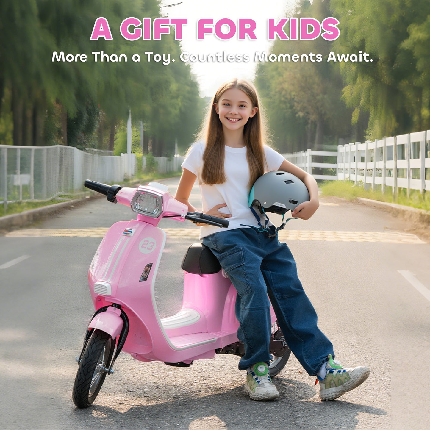 24V Kids Electric Motorbike, Ride on Motorcycle with Manual Throttle