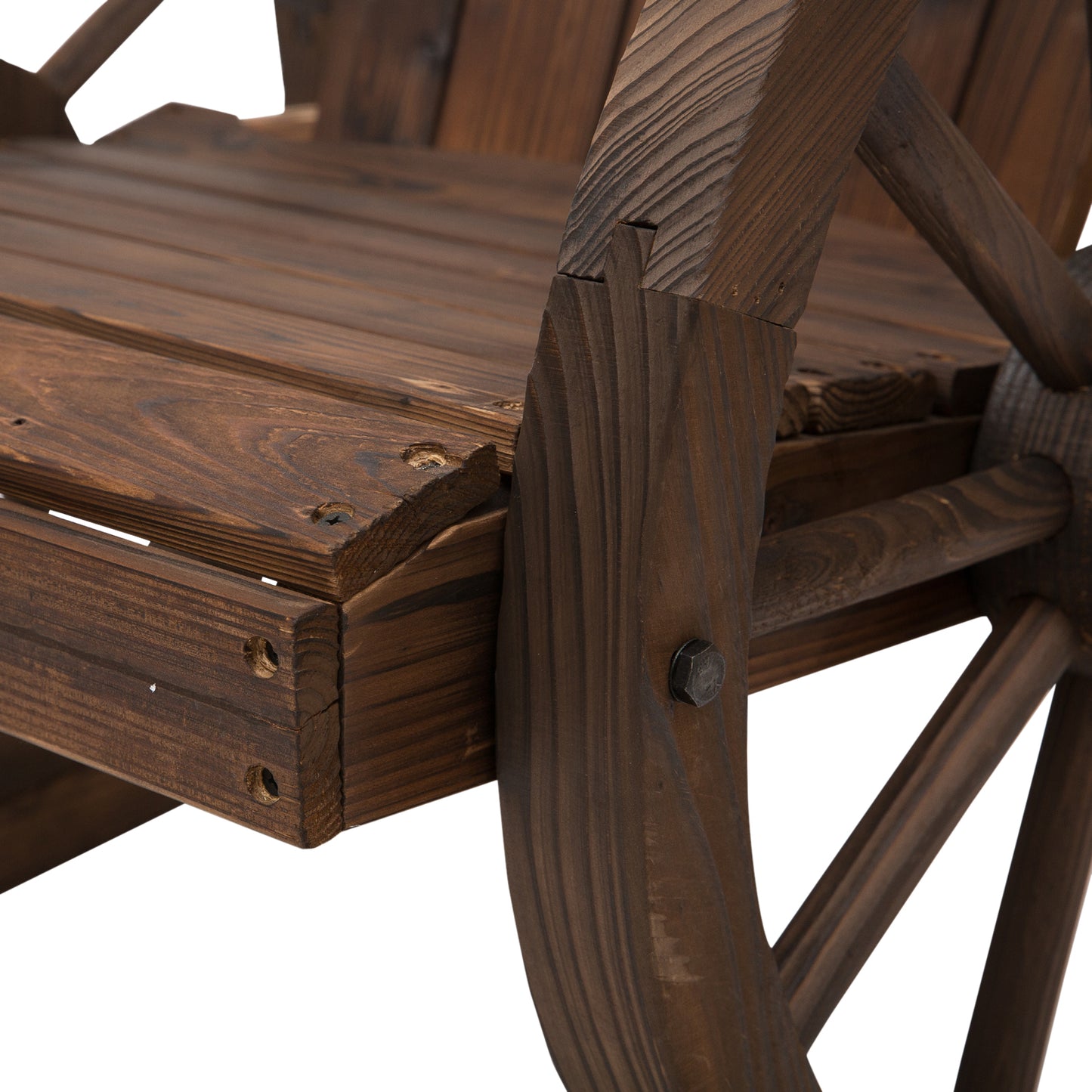 2 Piece Wooden Adirondack Rocking Chair Reclining Armchair Outdoor