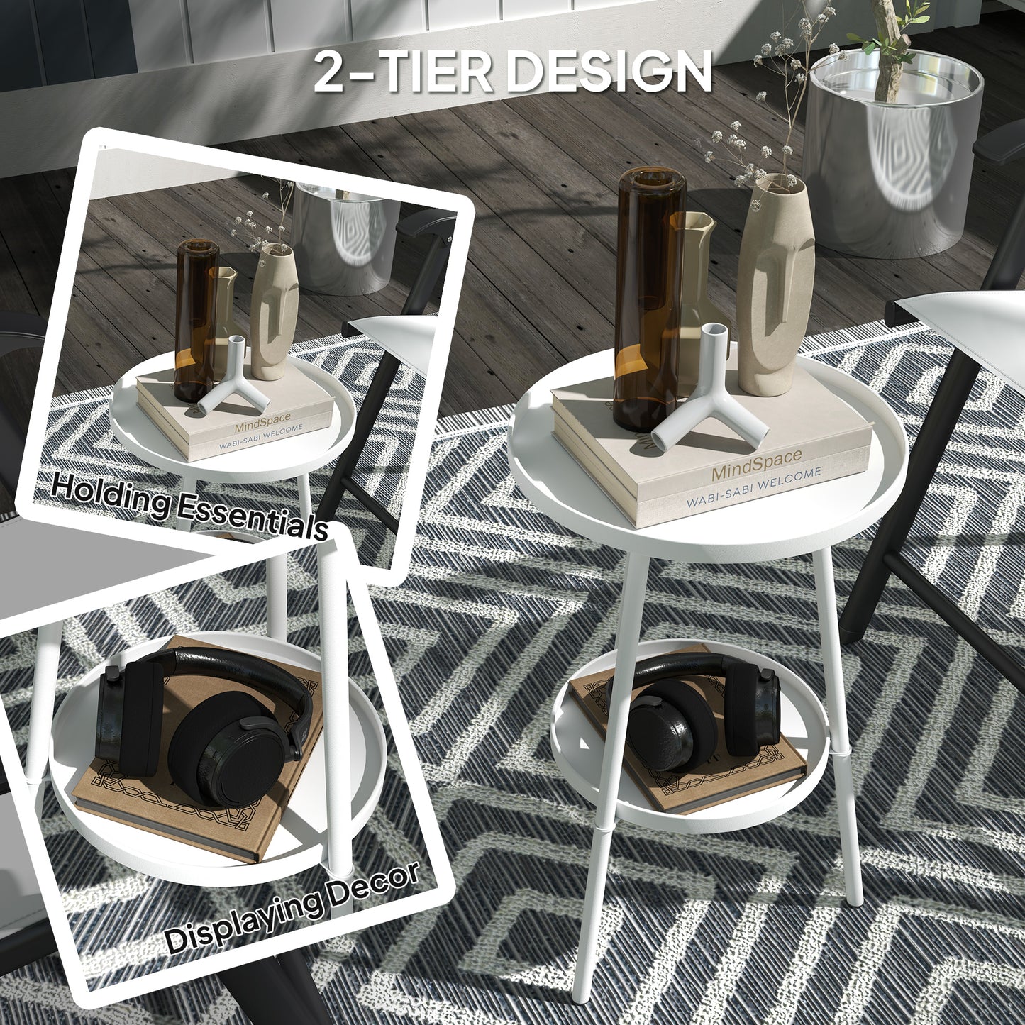 Two-Tier Metal Garden Table