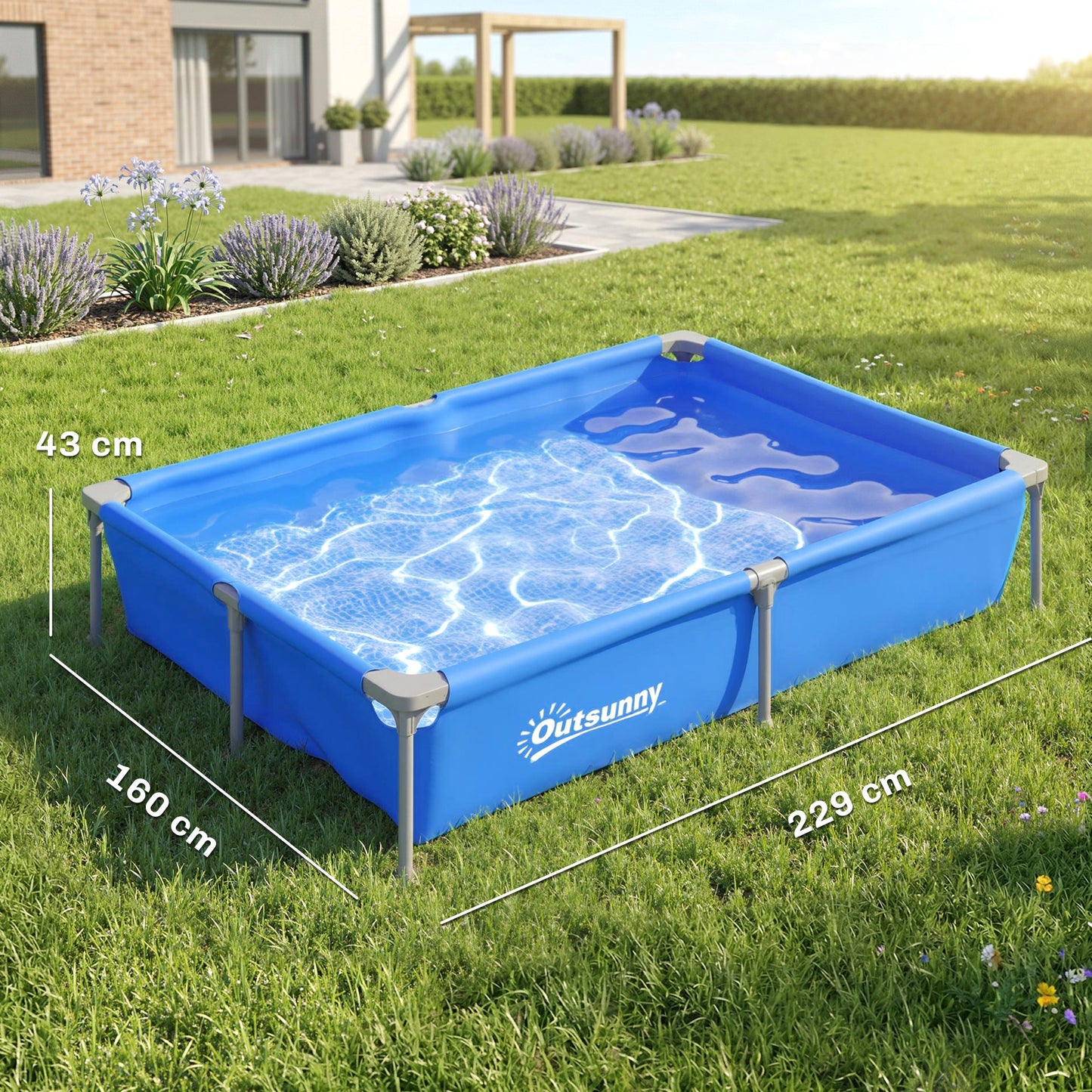 Metal Frame Swimming Pool, Rectangular Above Ground Frame Pool