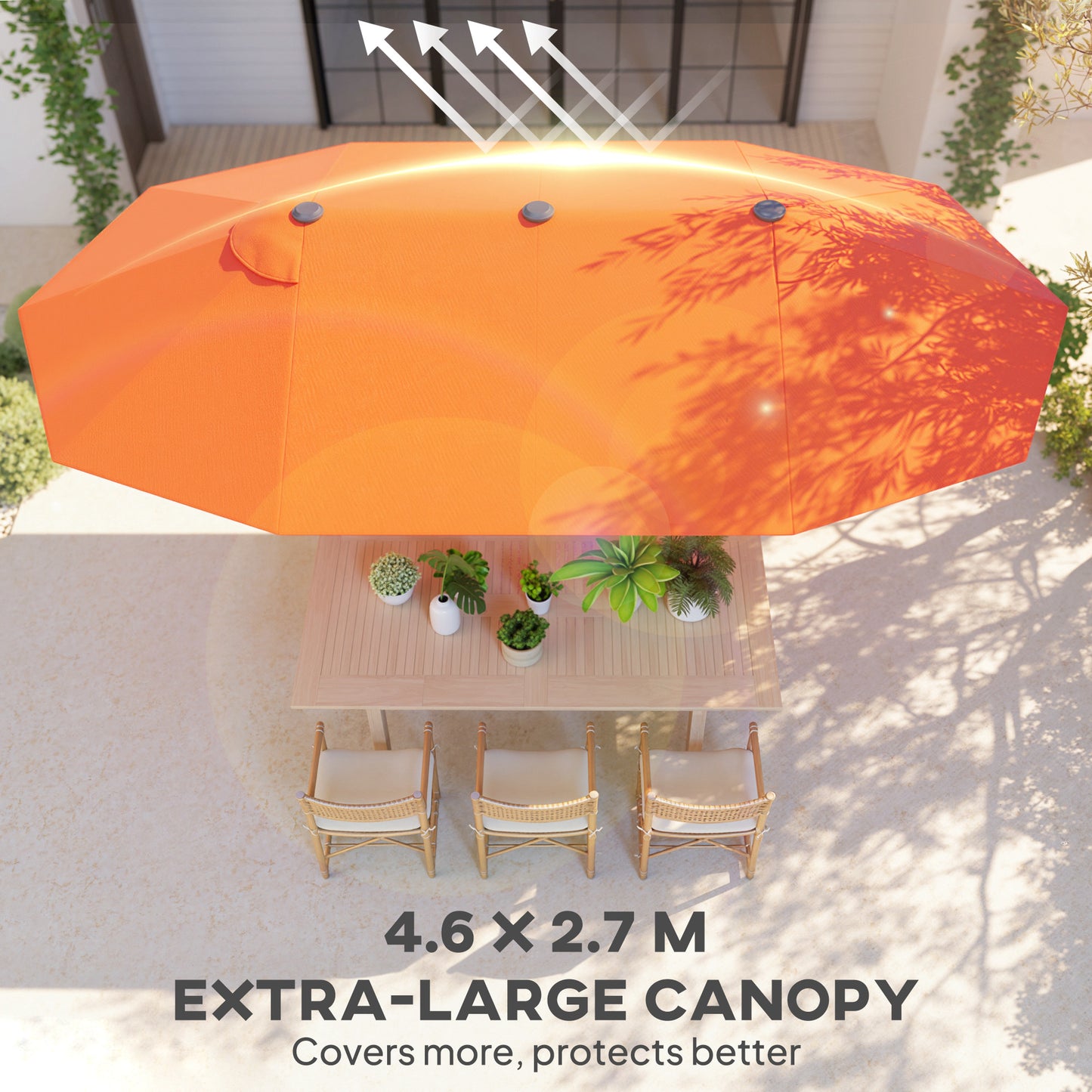 4.6m Double Garden Parasol
