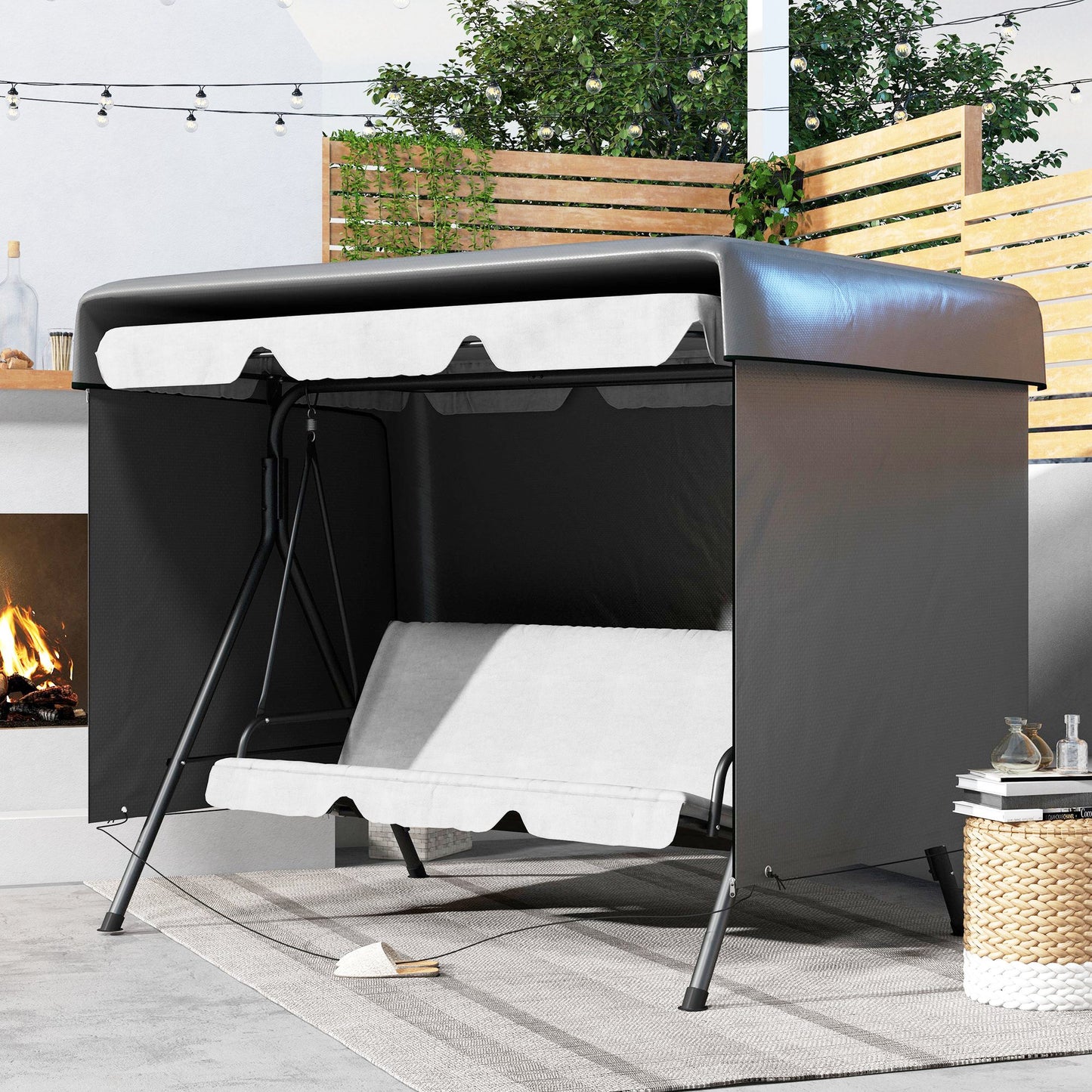 Patio 3 Seater Swing Chair Bench Cover Outdoor Garden Furniture