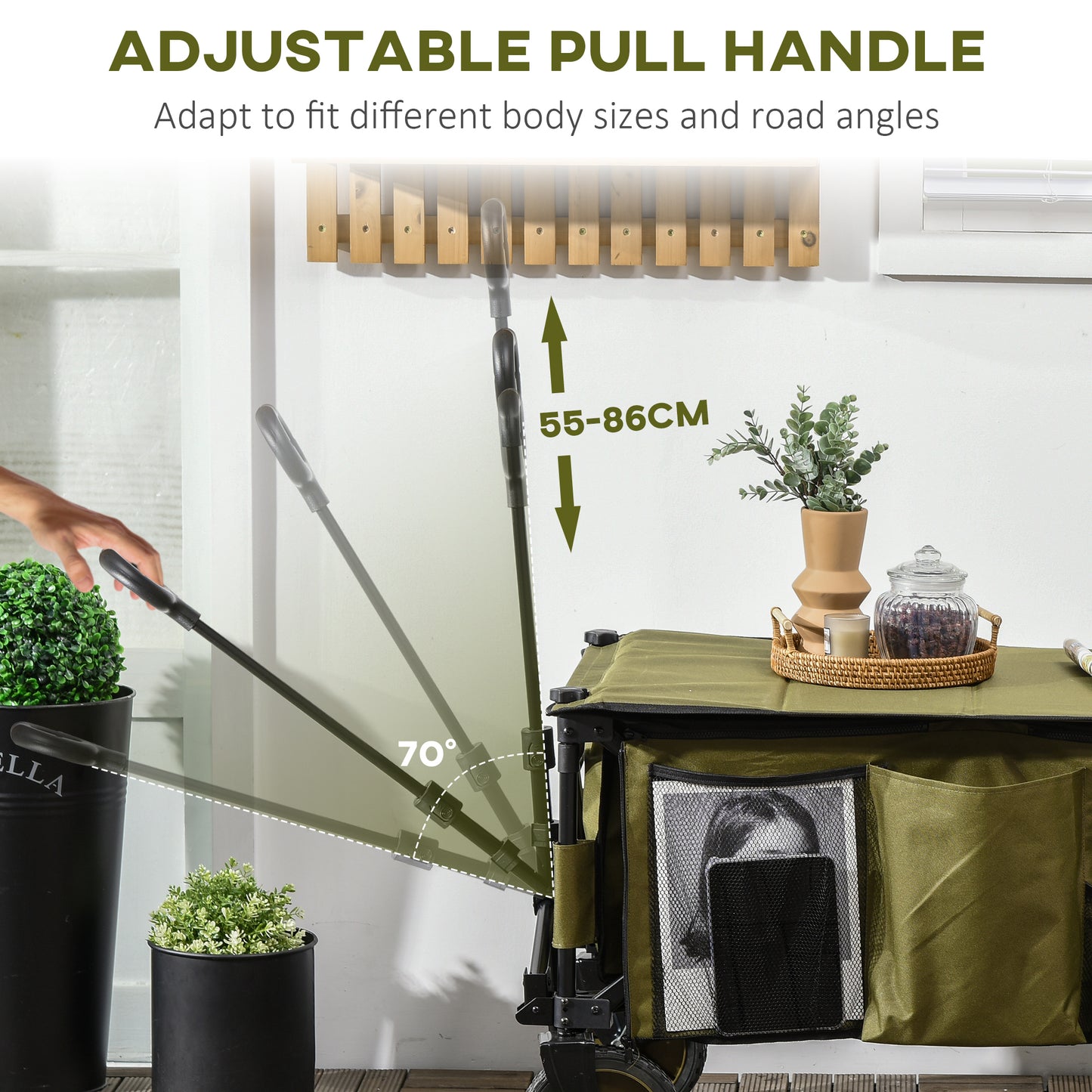 Folding Garden Trolley, Cargo Trailer on Wheels