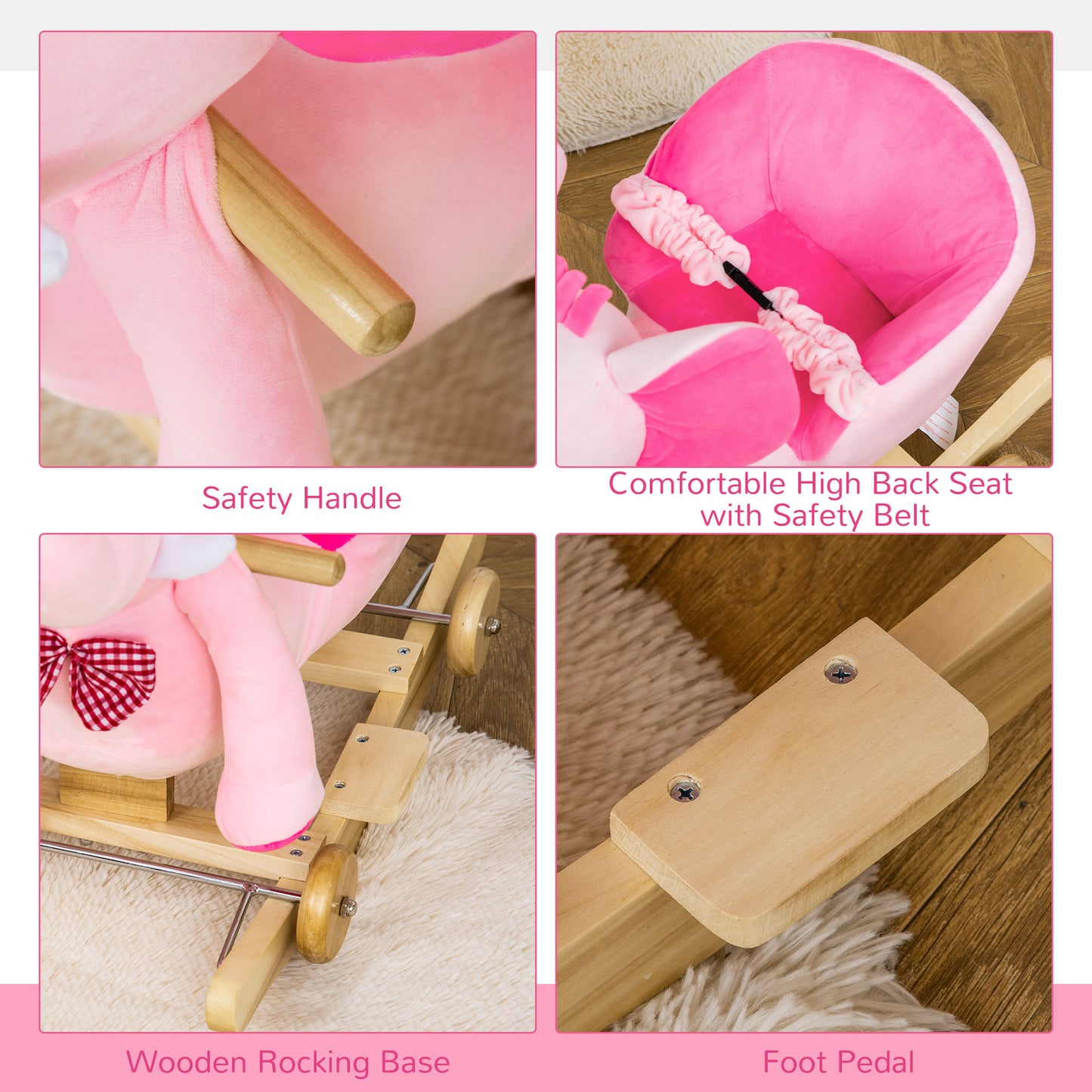 2 In 1 Plush Baby Ride on Rocking Horse Elephant Rocker