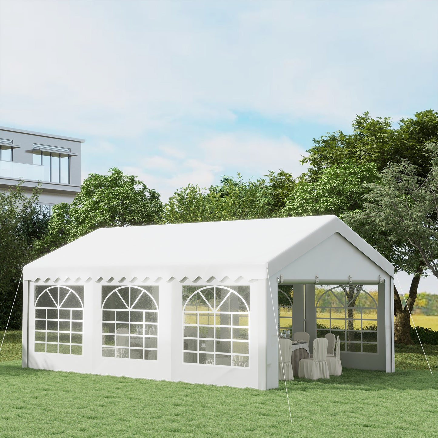 6m x 4m Heavy Duty Garden Gazebo for Parties, Wedding and Events