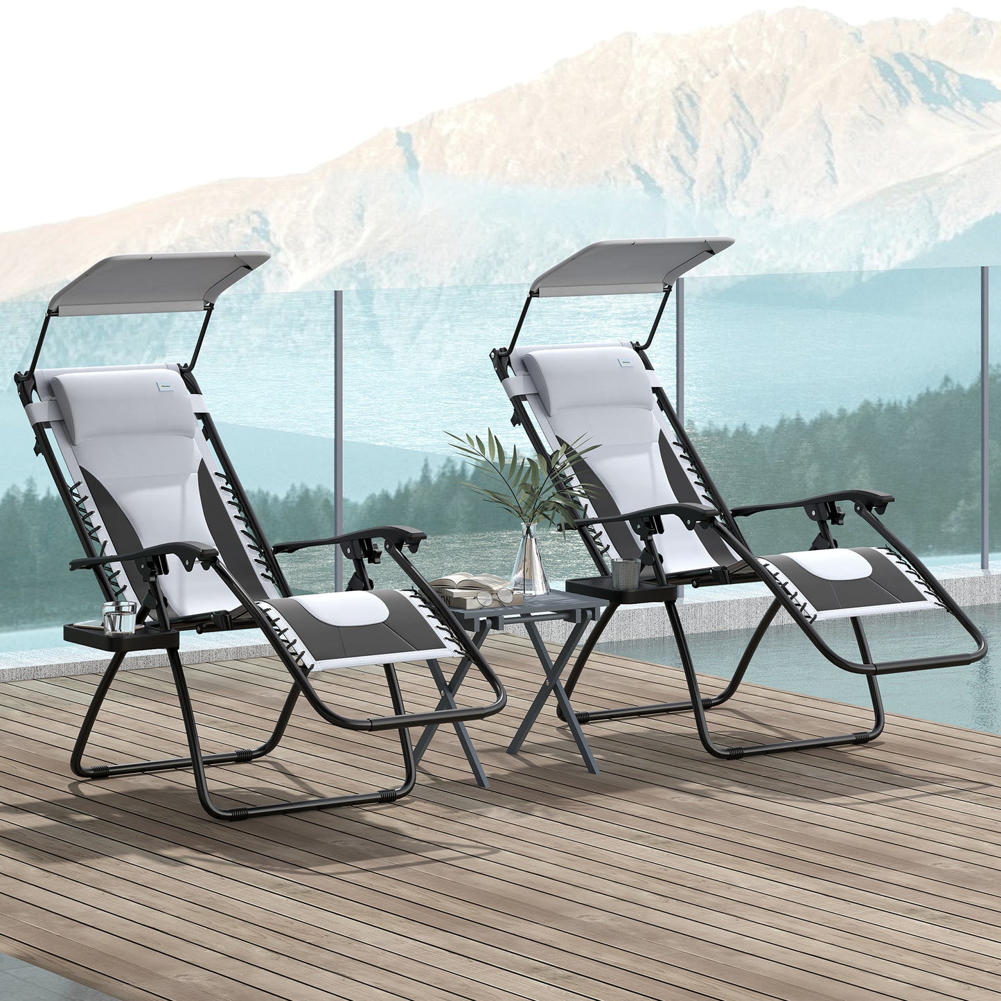 Zero Gravity Lounger Chair Set of 2