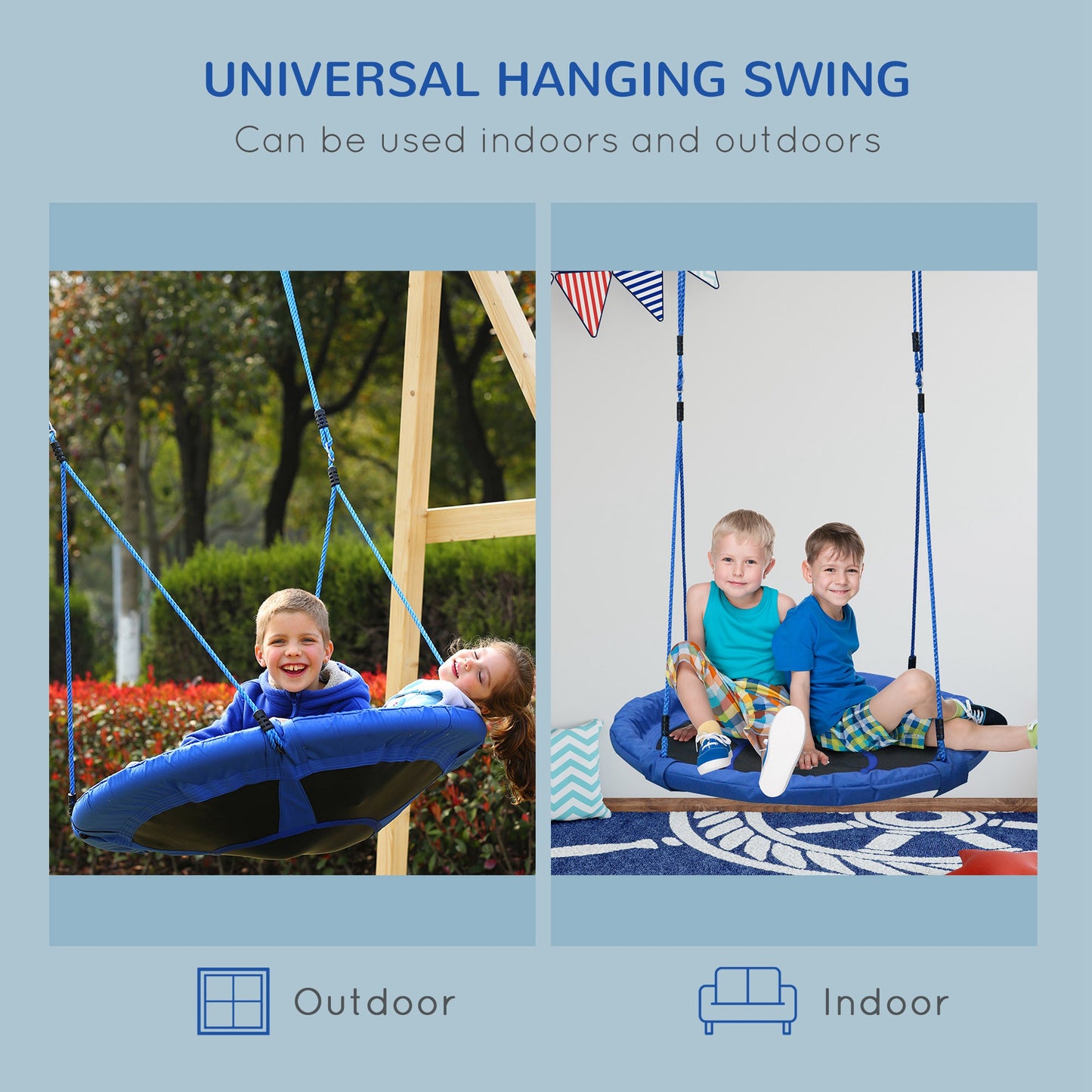 Kid Nest Swing Seat Saucer Tree Swing 40 Inch/100cm for Outdoor Indoor