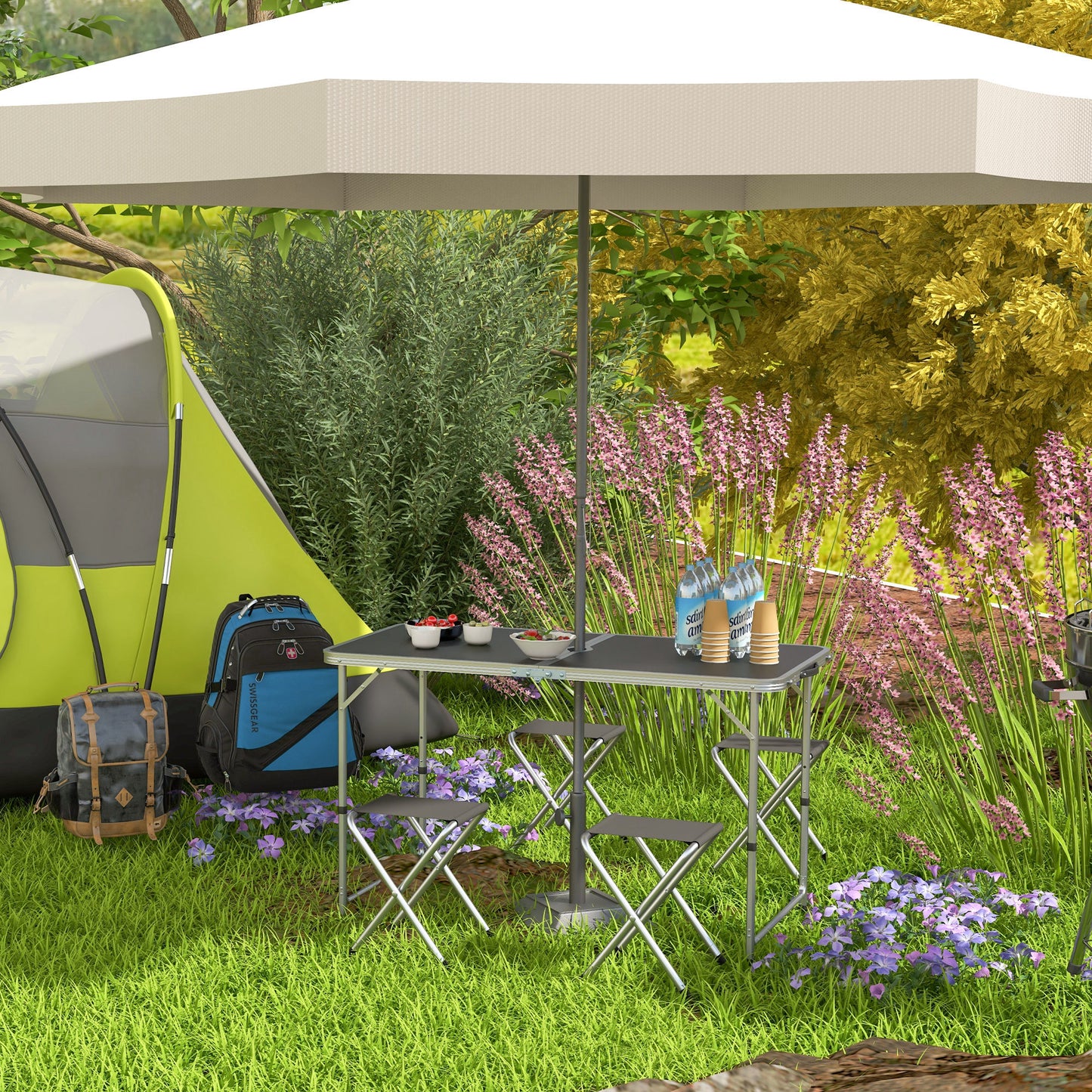 Four-Person Foldable Aluminium Picnic Set