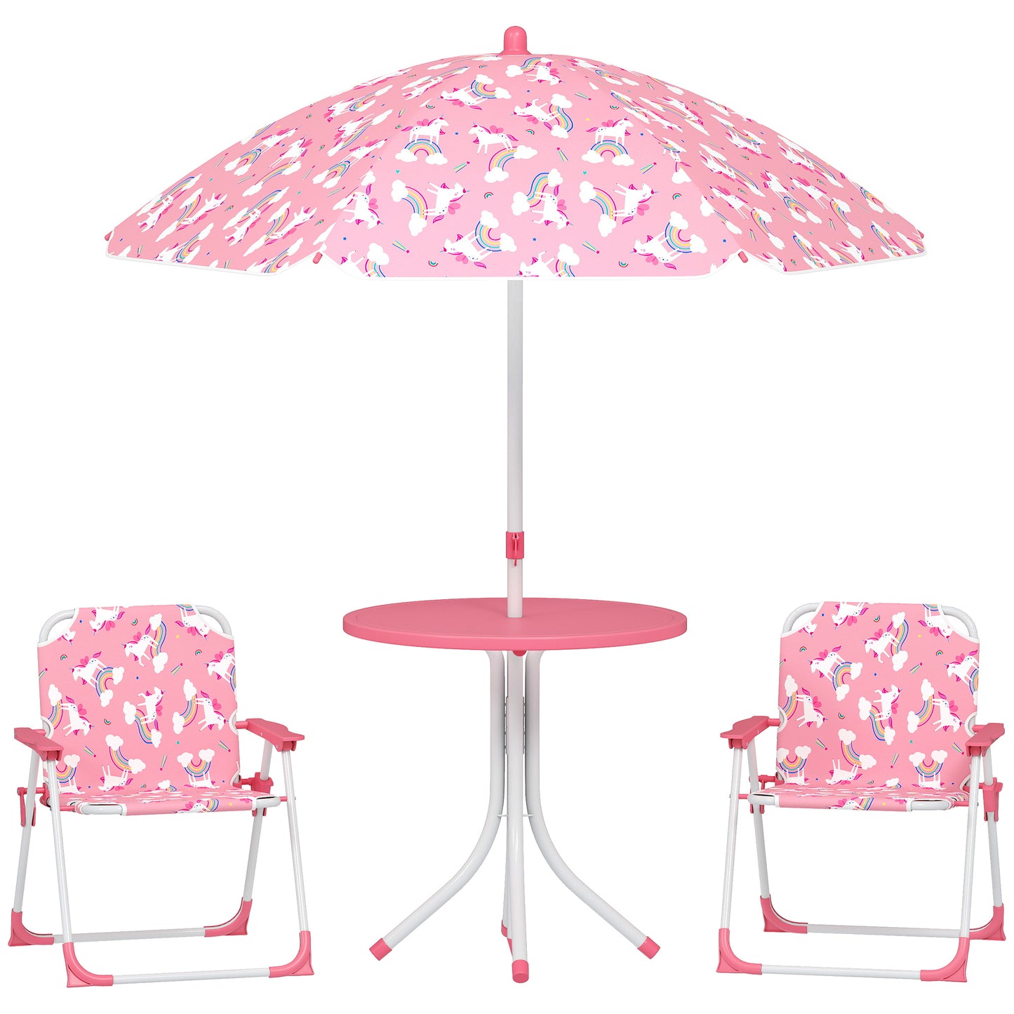 Kids Patio Table and Chair Set, Kids Garden Furniture with Umbrella
