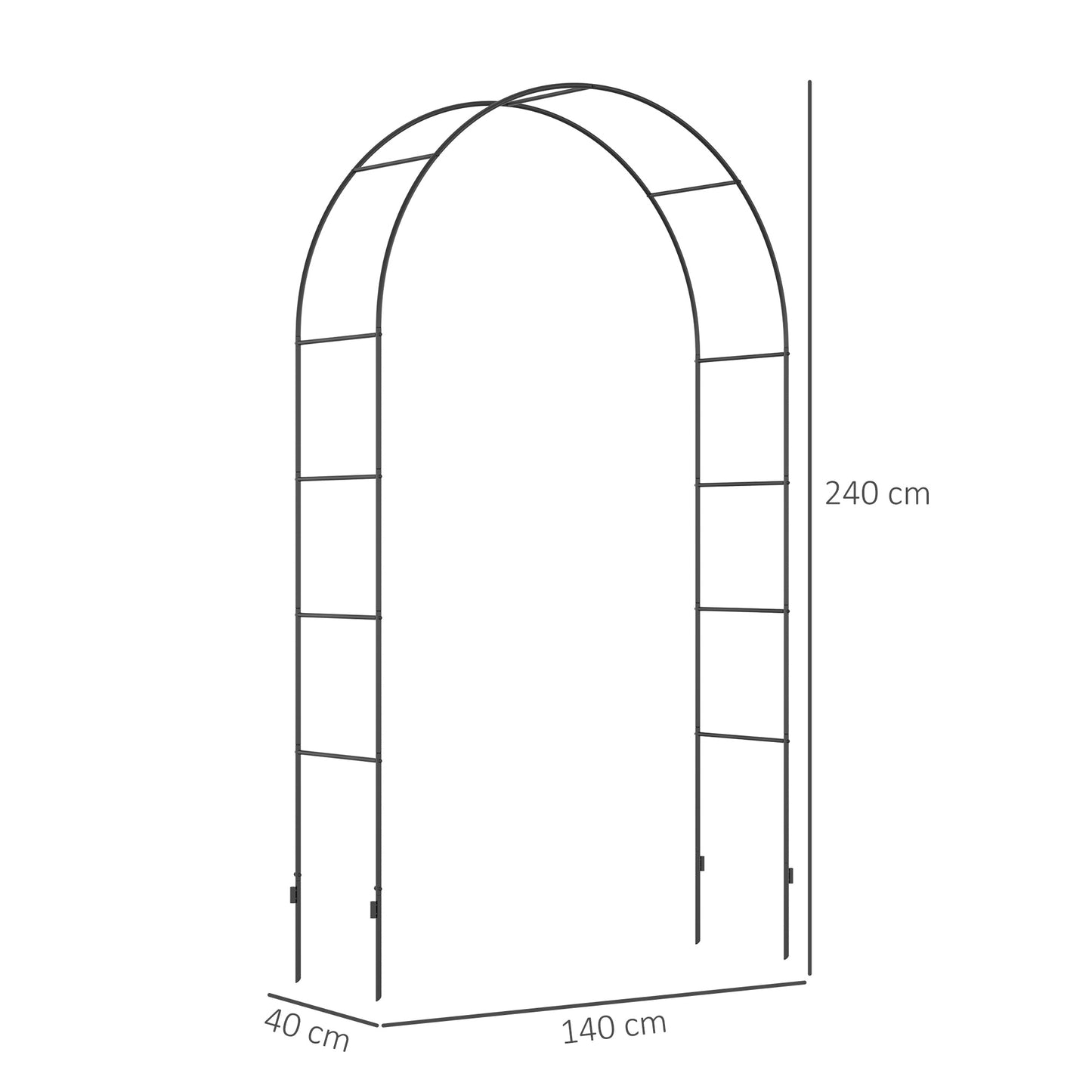 Outdoor Garden Arch, Metal Garden Arbor for Climbing Plants, Roses