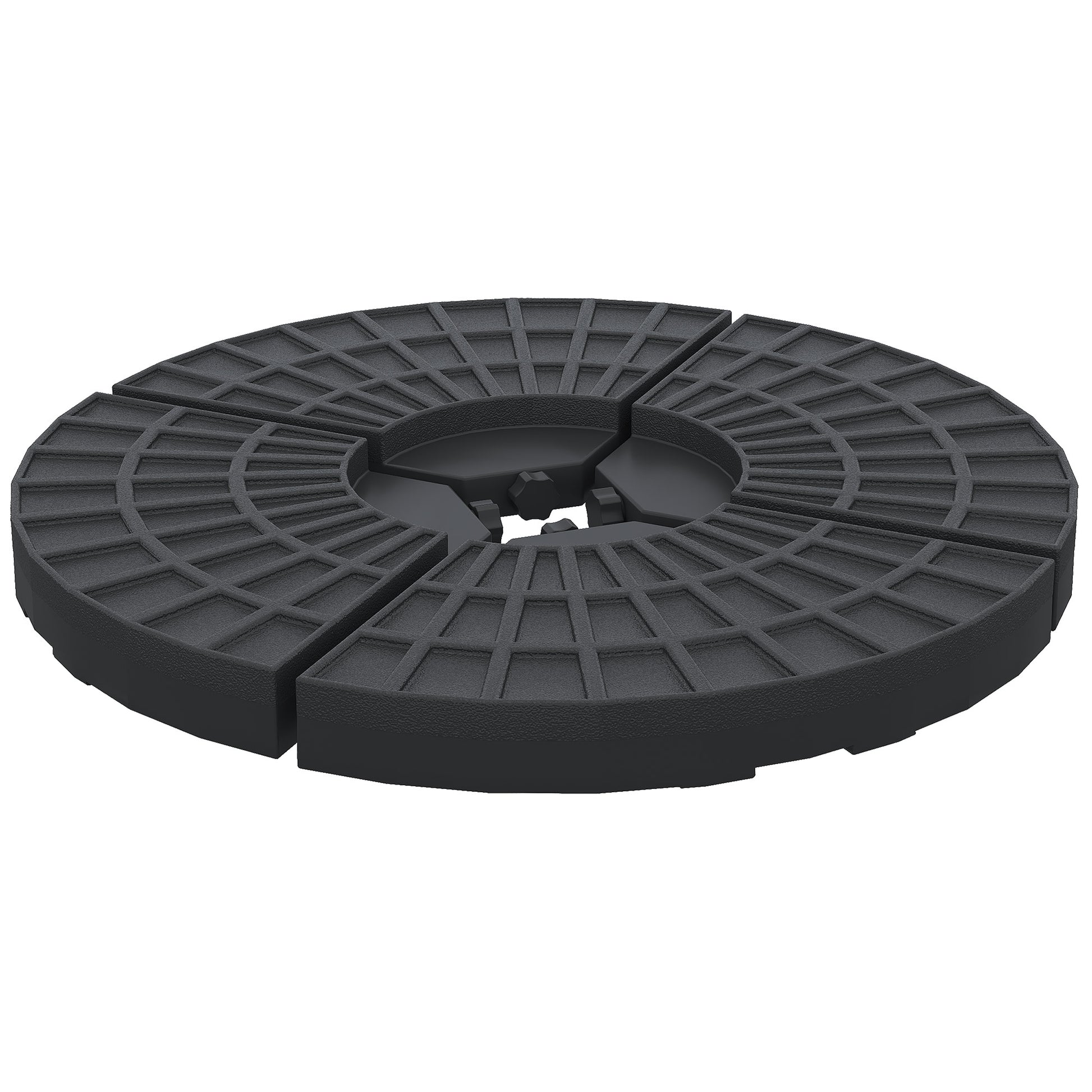 4 PCs 70KG Portable Round Parasol Base Umbrella Cross Stand Weights