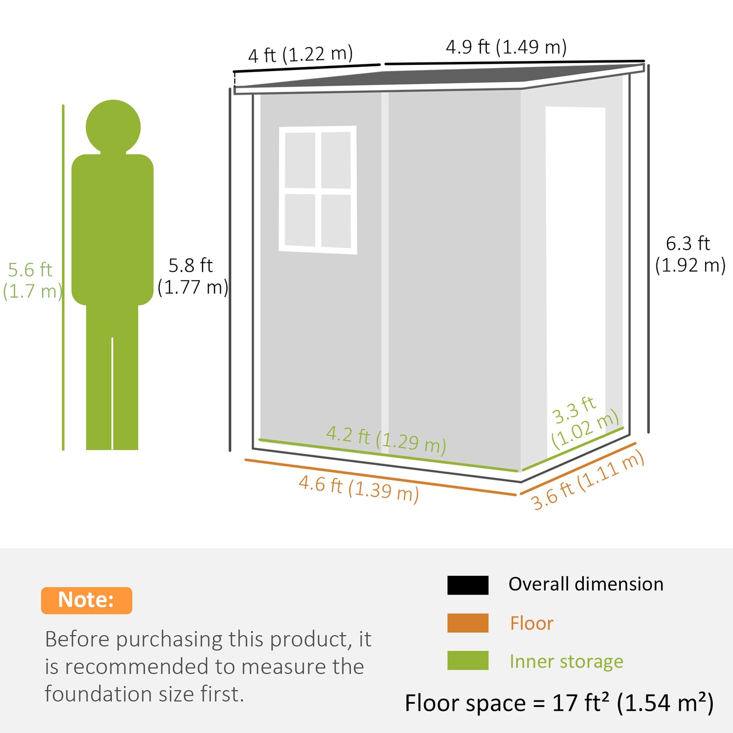 4'x5' Garden Storage Shed, Lean to Shed (1)