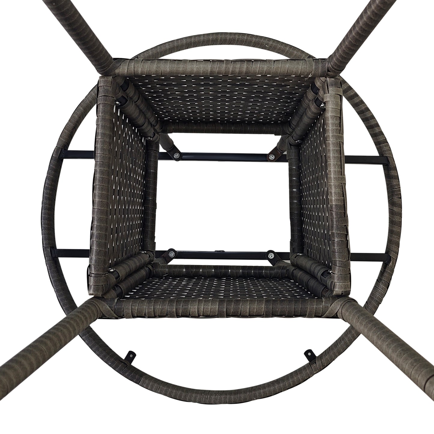 70 cm Wood-Effect Rattan Garden Table