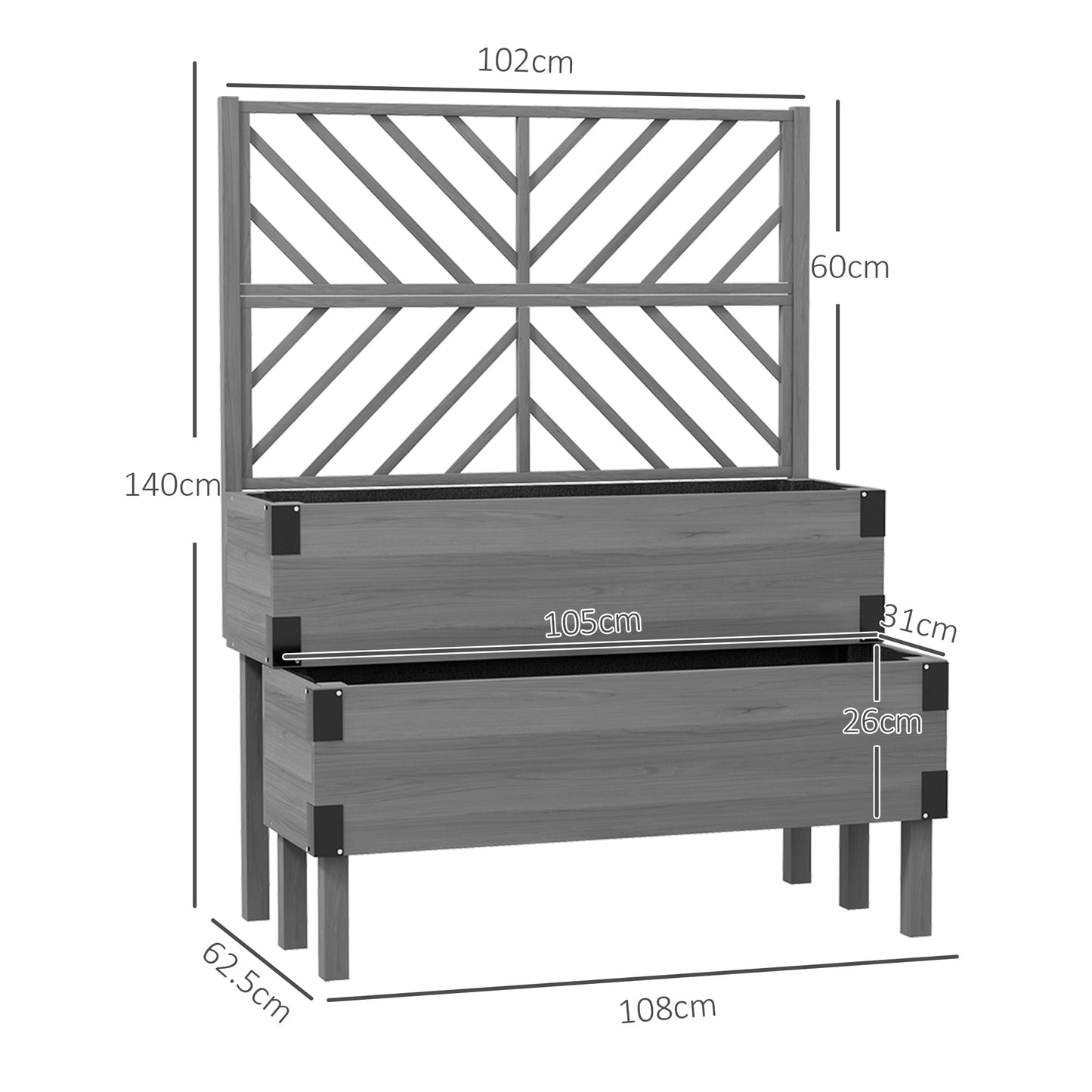 Raised Garden Bed with Trellis (1)