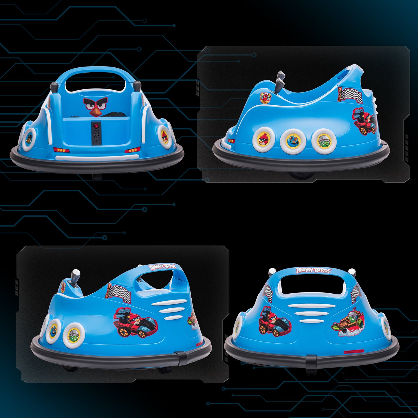 Angry Bird Licensed Waltzer Car, 12V Kids Bumper Car w/ Joysticks