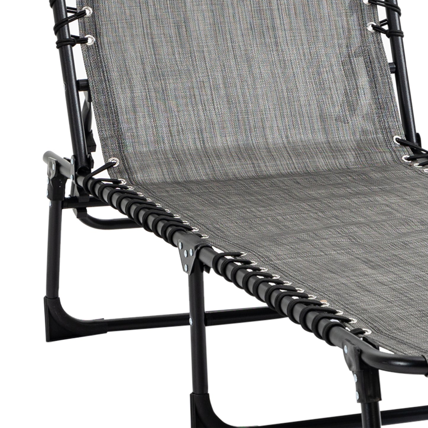 Portable Sun Lounger Set of 2, Folding Camping Bed Cot