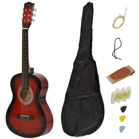 36" 3/4 Beginner Acoustic Guitar Set, with Protective Case