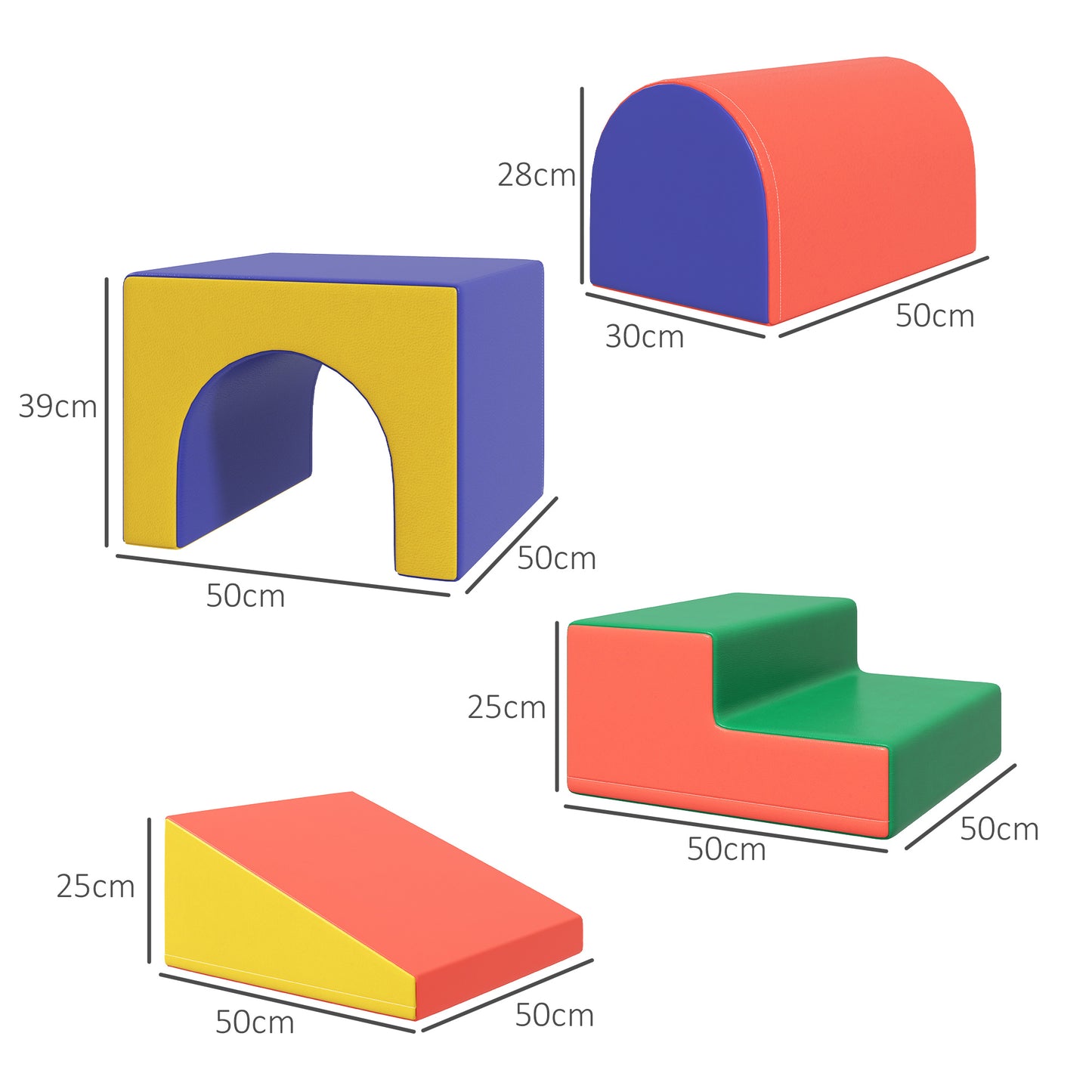 4-Piece Soft Play Set for Toddlers 1-3 Years