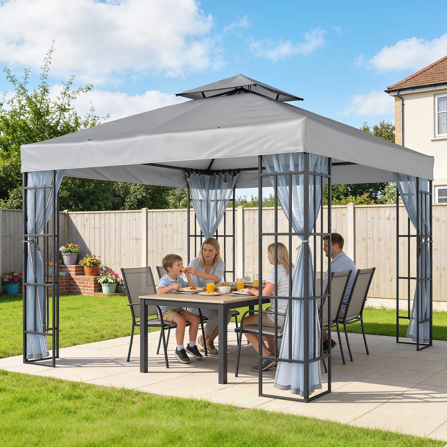 3 x 3(m) Patio Gazebo Canopy Garden Pavilion Tent Shelter (2)