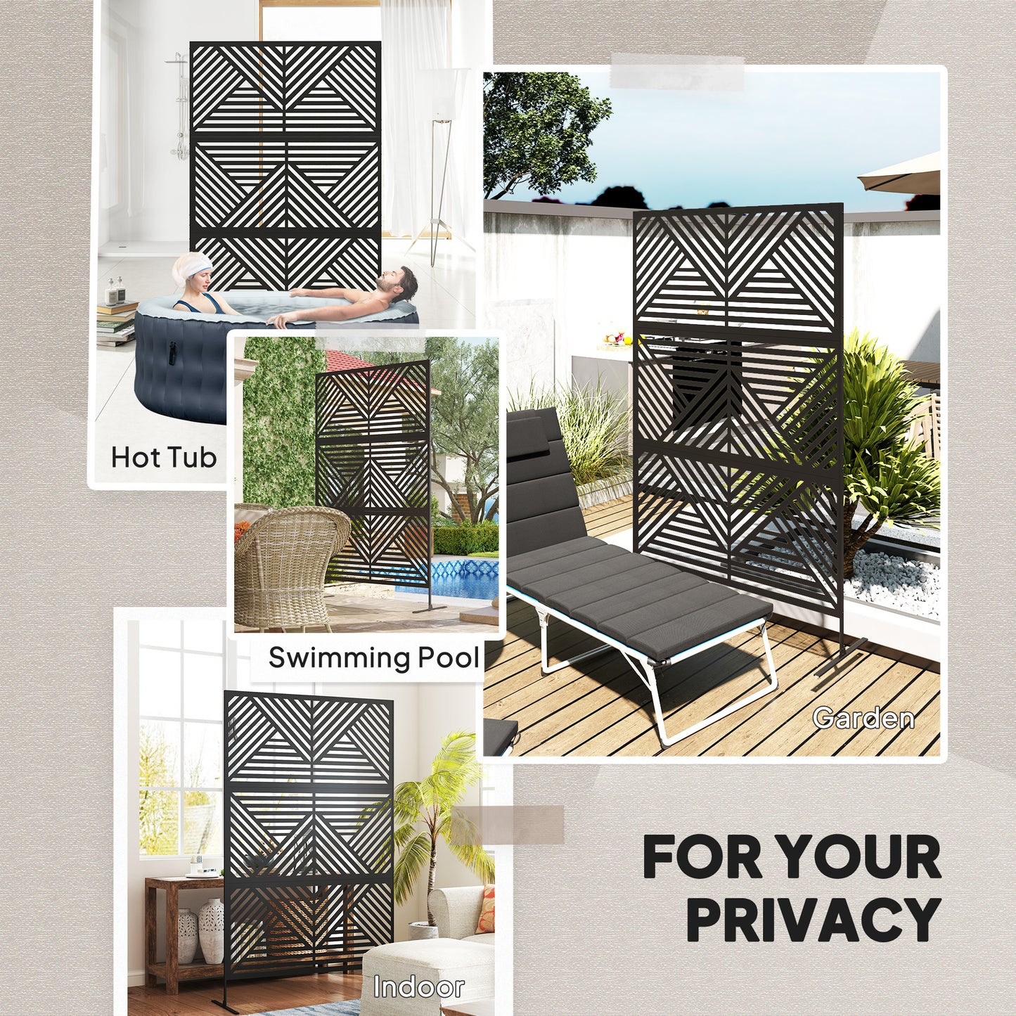 Decorative Garden Privacy Screen with Stand (1)