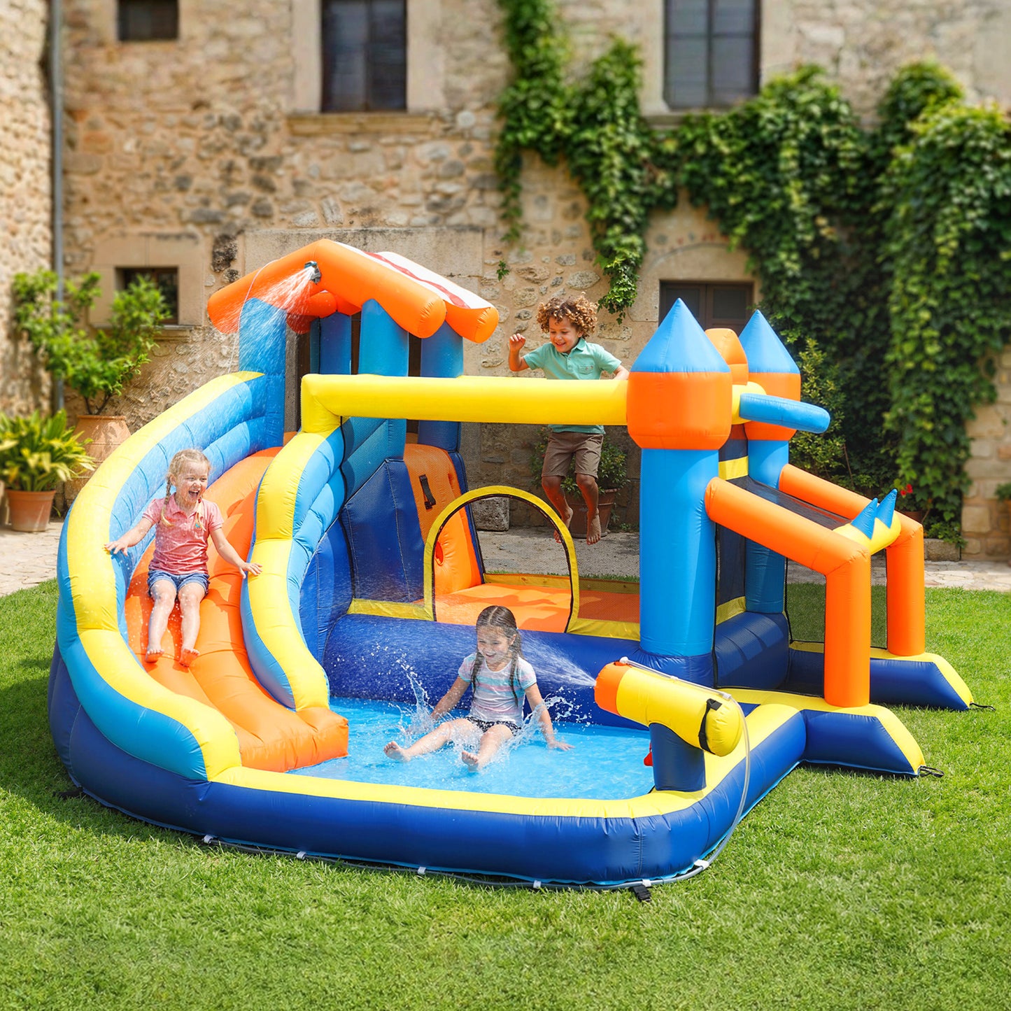 Bouncy Castle for Kids, Inflatable Bounce House with Slide