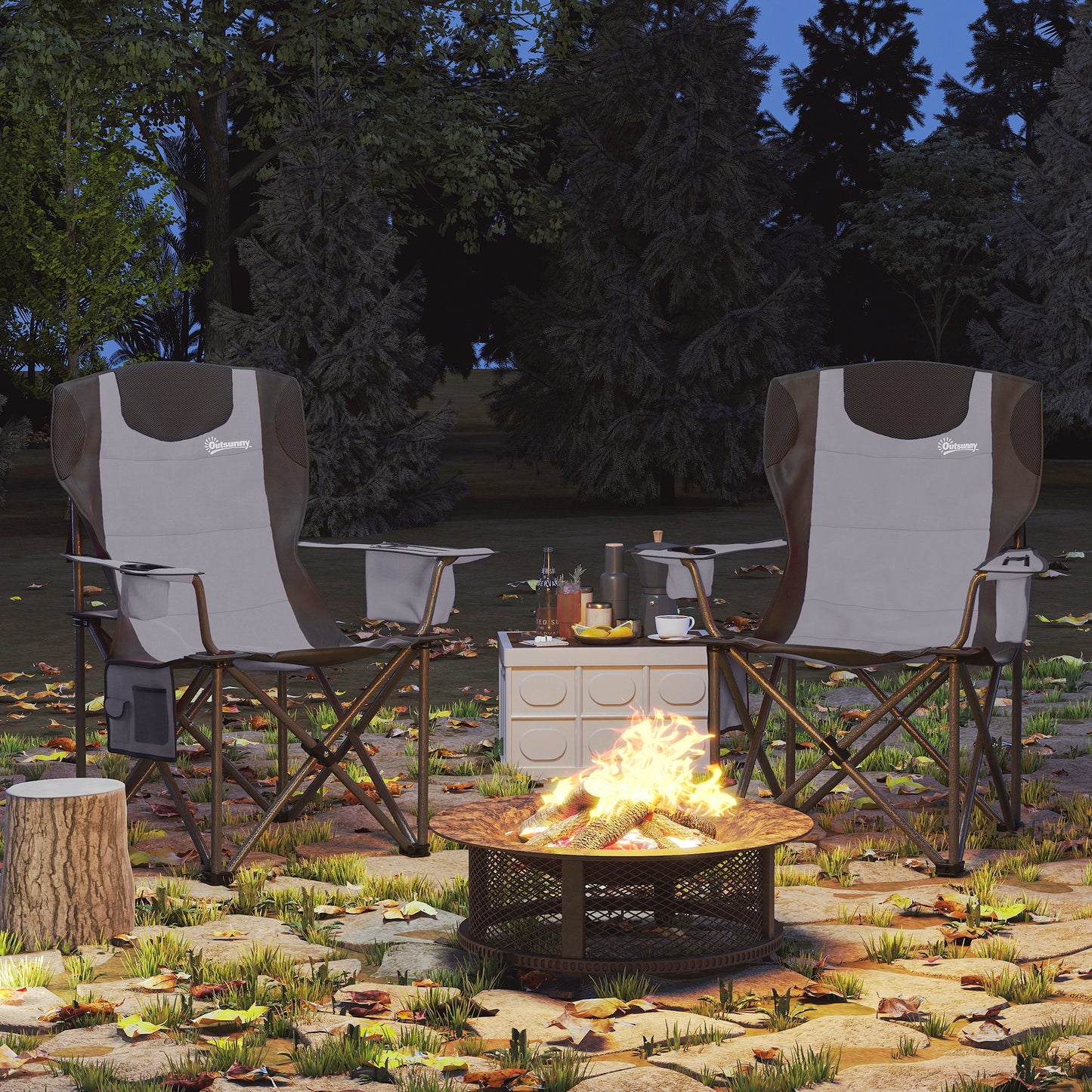Set of 2 Folding Camping Chairs