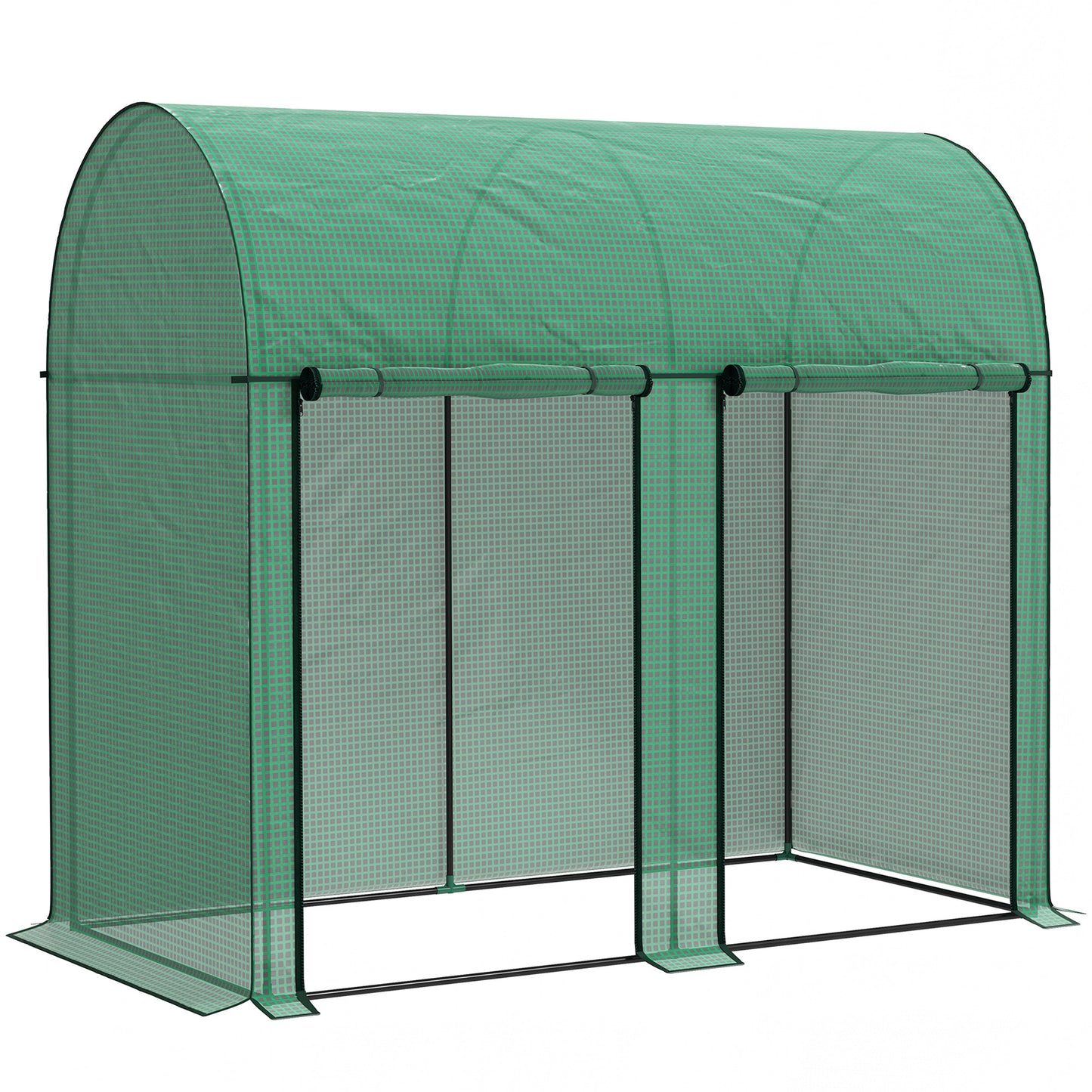 200 x 100cm Walk-In Greenhouse, with Zipped Doors