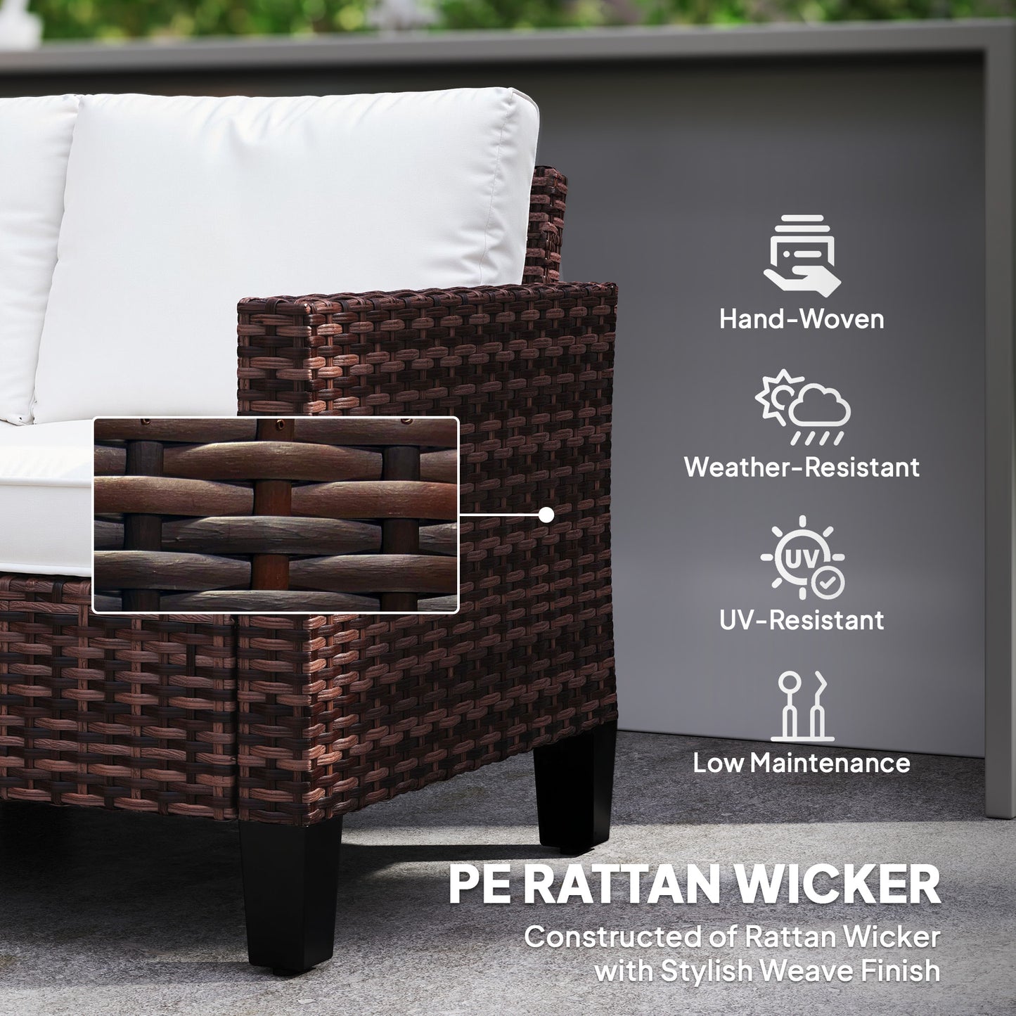 Two-Seater Rattan Outdoor Sofa